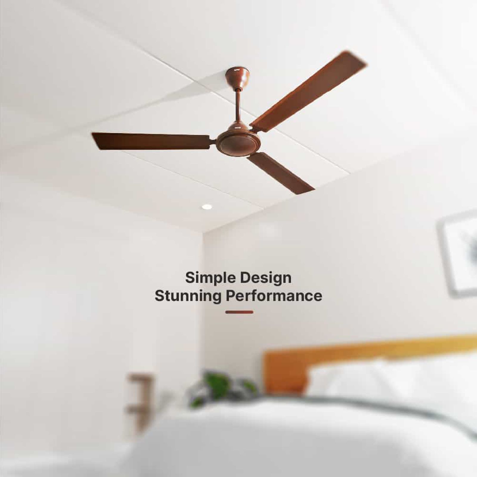 zunpulse Thundermax 1200mm 3 Blade Copper Motor Ceiling Fan (Low Power Consumption, Brown)_11