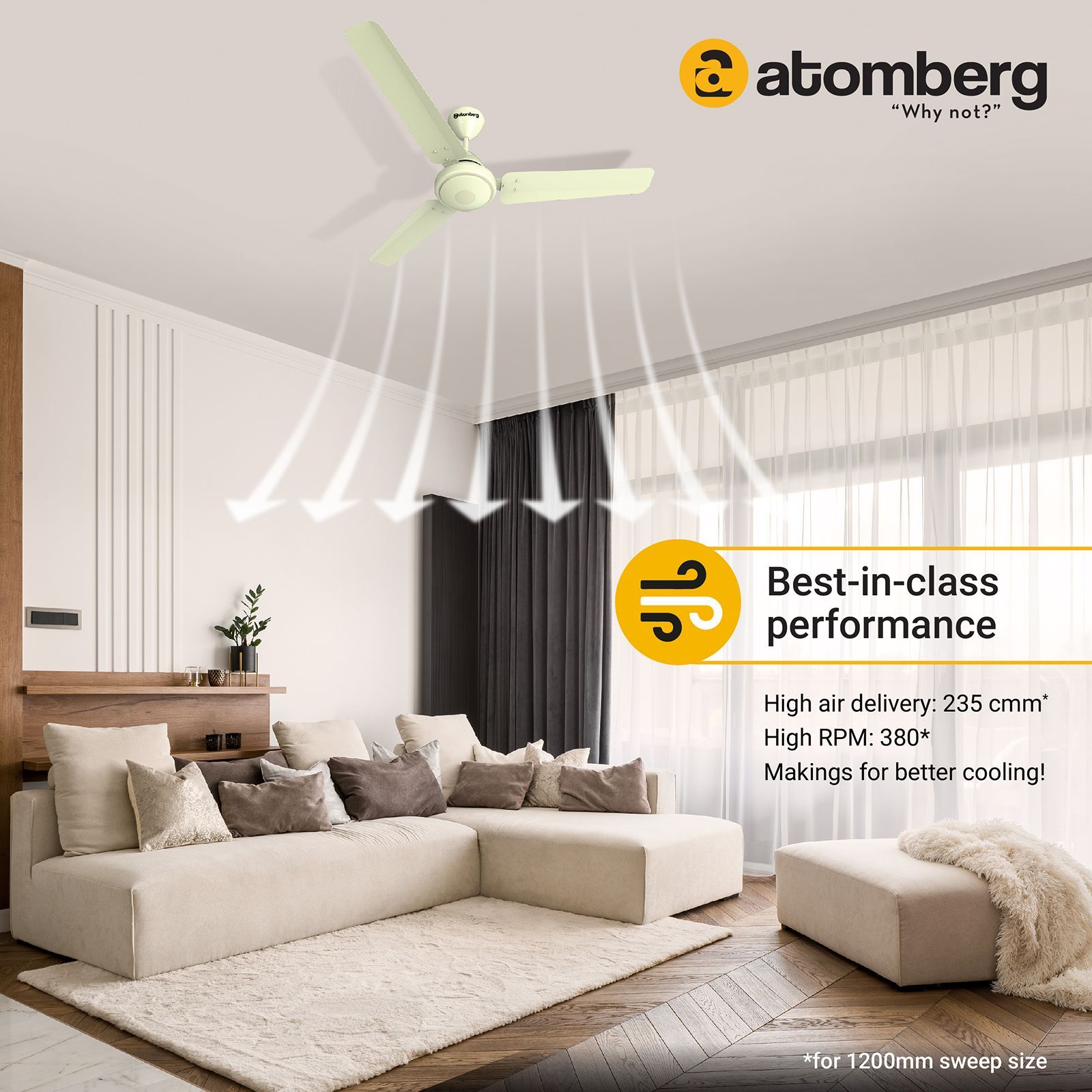 atomberg Efficio 5 Star 1200mm 3 Blade BLDC Motor Ceiling Fan with Remote (LED Indicator, Ivory) atomberg Efficio 5 Star 1200mm 3 Blade BLDC Motor Ceiling Fan with Remote (LED Indicator, Ivory)_11