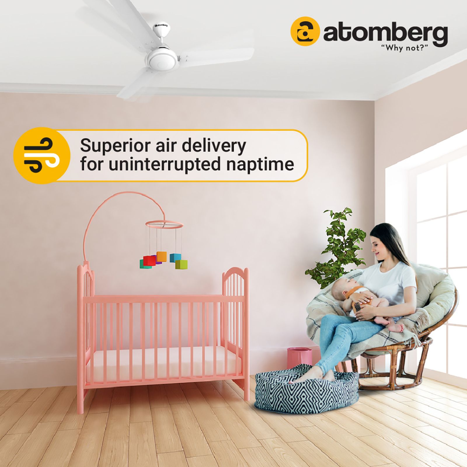 atomberg Efficio 5 Star 1200mm 3 Blade BLDC Motor Ceiling Fan with Remote (LED Indicator, Ivory) atomberg Efficio 5 Star 1200mm 3 Blade BLDC Motor Ceiling Fan with Remote (LED Indicator, Ivory)_6