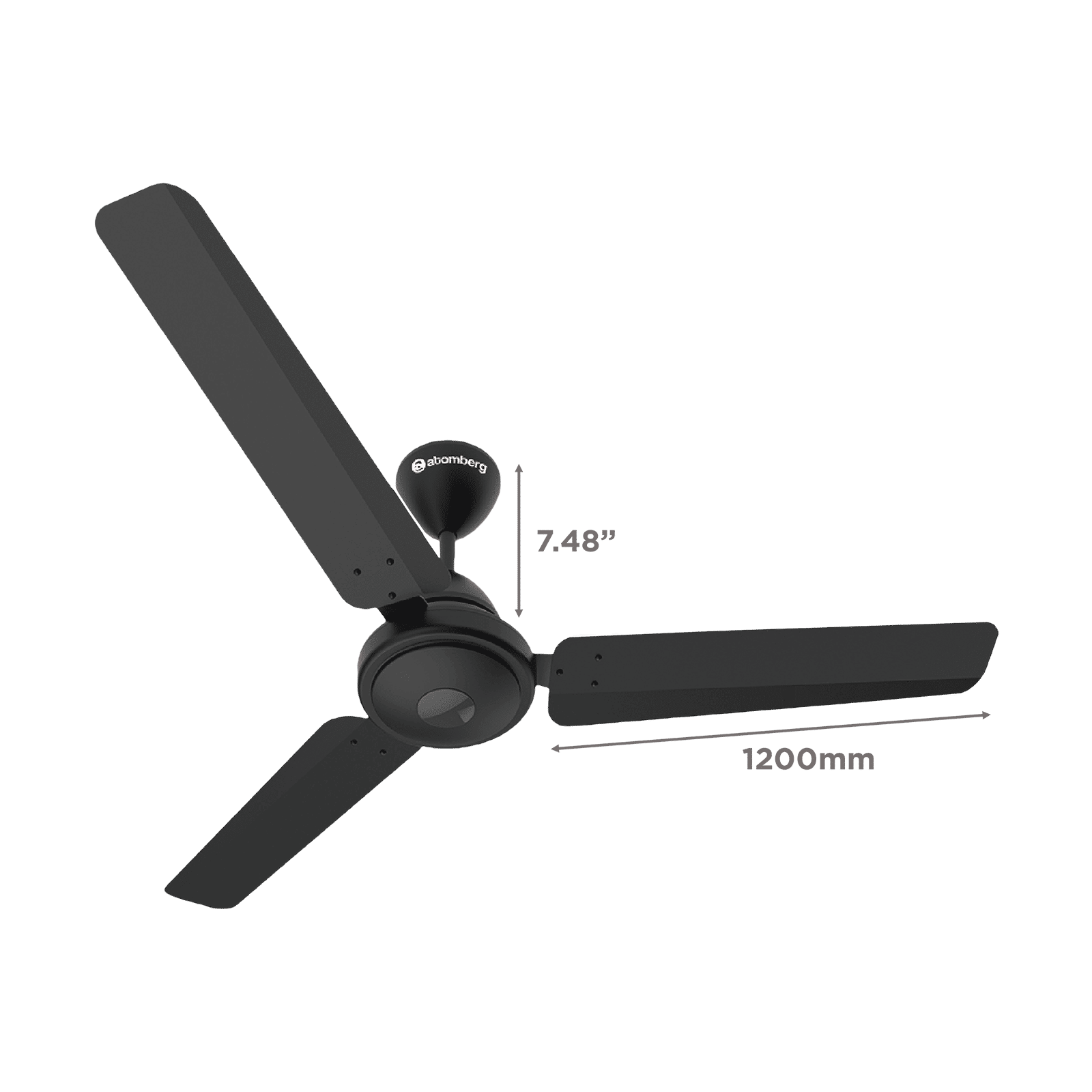 atomberg Efficio 5 Star 1200mm 3 Blade BLDC Motor Ceiling Fan with Remote (LED Indicator, Matt Black)_2