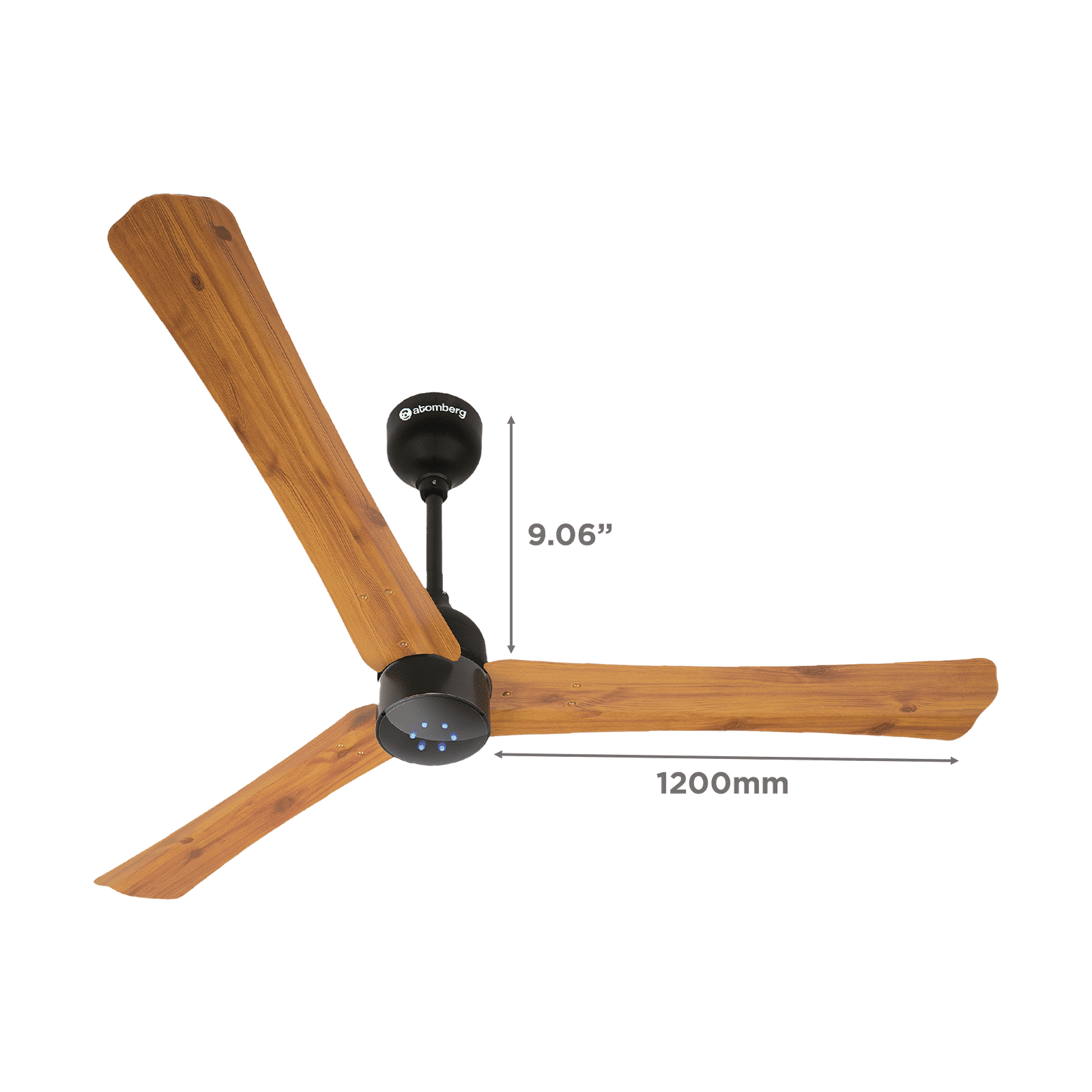 atomberg Renesa Plus 5 Star 1200mm 3 Blade BLDC Motor Ceiling Fan with Remote (LED Indicator, Golden Oakwood)_2