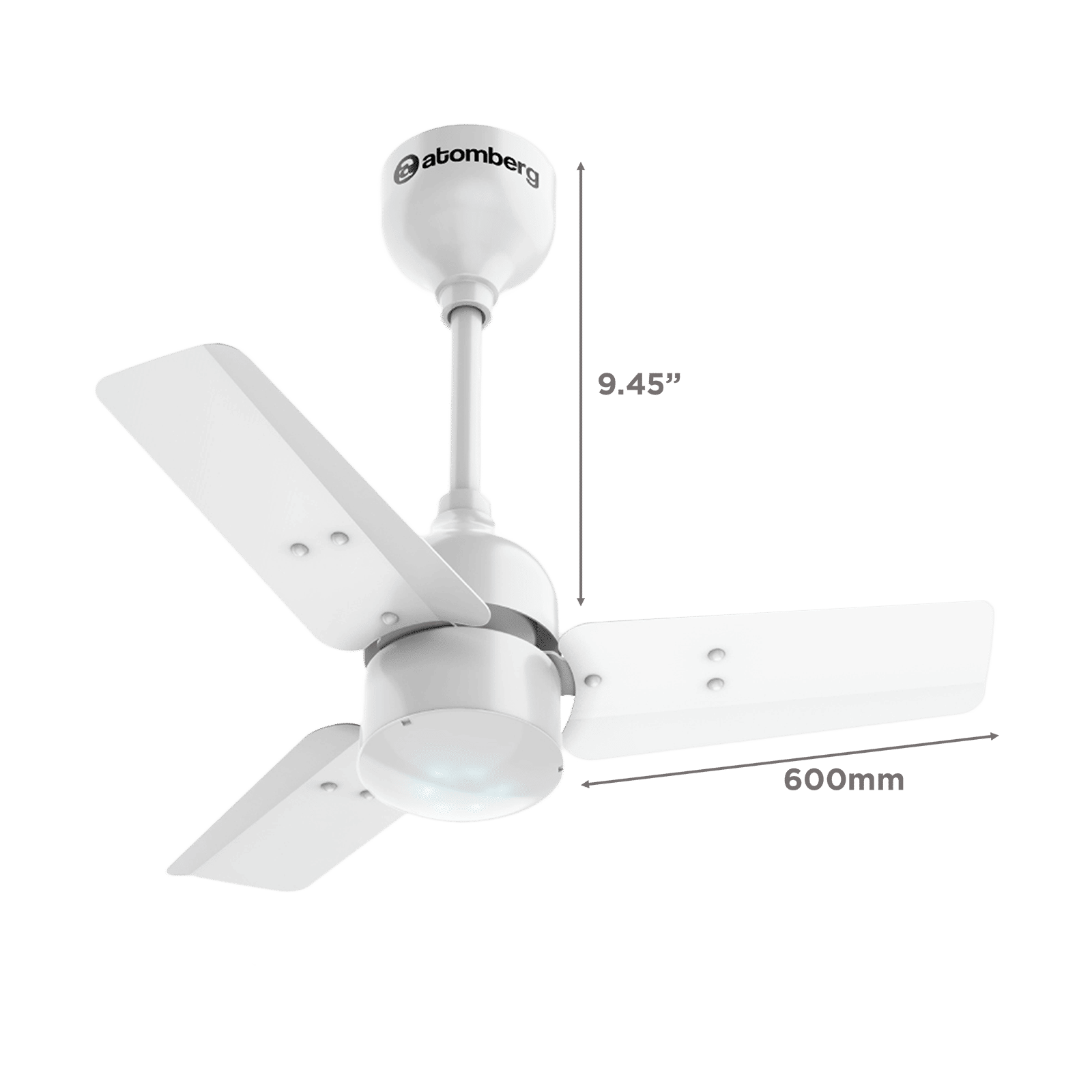 atomberg Renesa 5 Star 600mm 3 Blade BLDC Motor Ceiling Fan with Remote (LED Speed Indicator, White)_2
