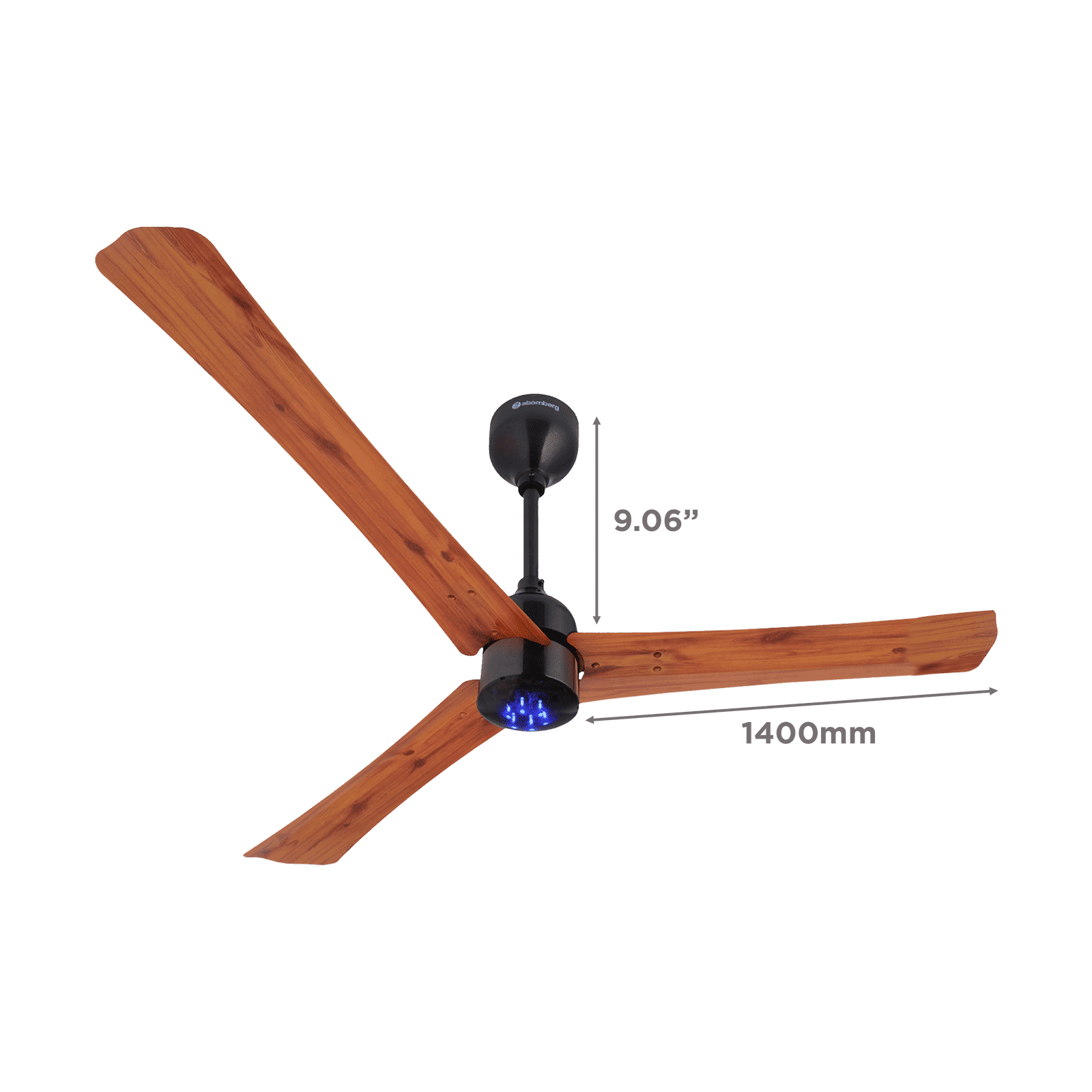 atomberg Renesa+ 5 Star 1400mm 3 Blade BLDC Motor Ceiling Fan with Remote (LED Indicator, Golden Oakwood)_2