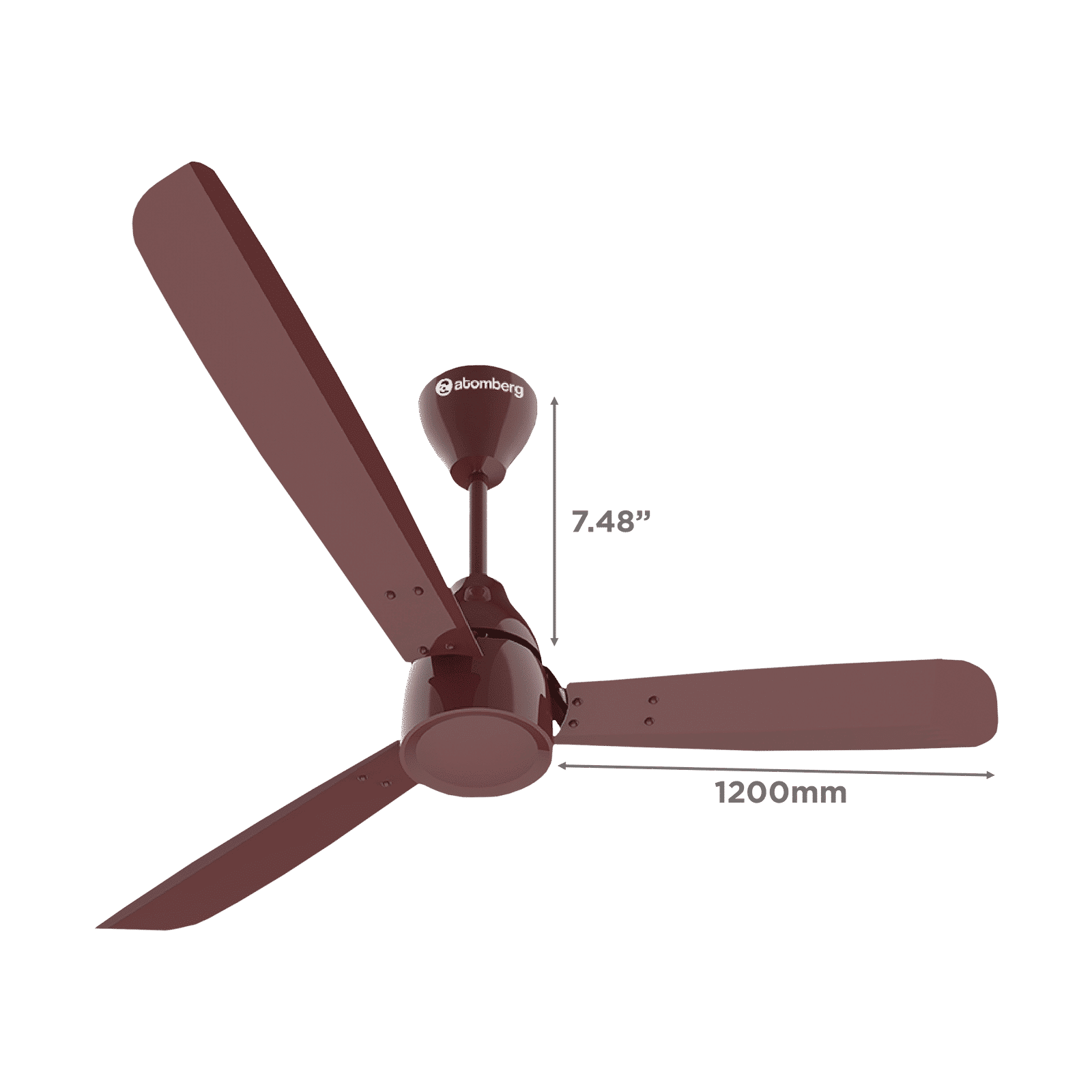 atomberg Renesa Alpha 5 Star 1200mm 3 Blade BLDC Motor Ceiling Fan (AtomSense Algorithm, Brown)_2