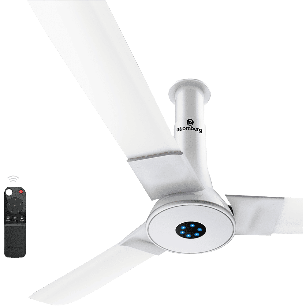 atomberg Studio Plus 5 Star 1200mm 3 Blade BLDC Motor Ceiling Fan with Remote (LED Indicator, Marble White)_5