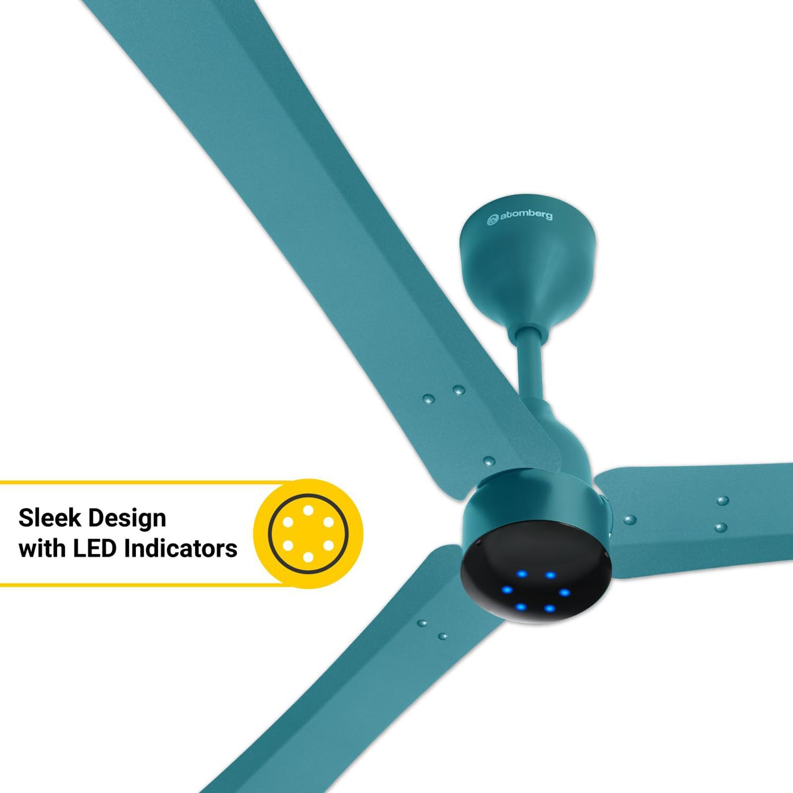 atomberg Renesa+ 5 Star 1200mm 3 Blade BLDC Motor Ceiling Fan with Remote (LED Indicator, Aegean Blue)_8