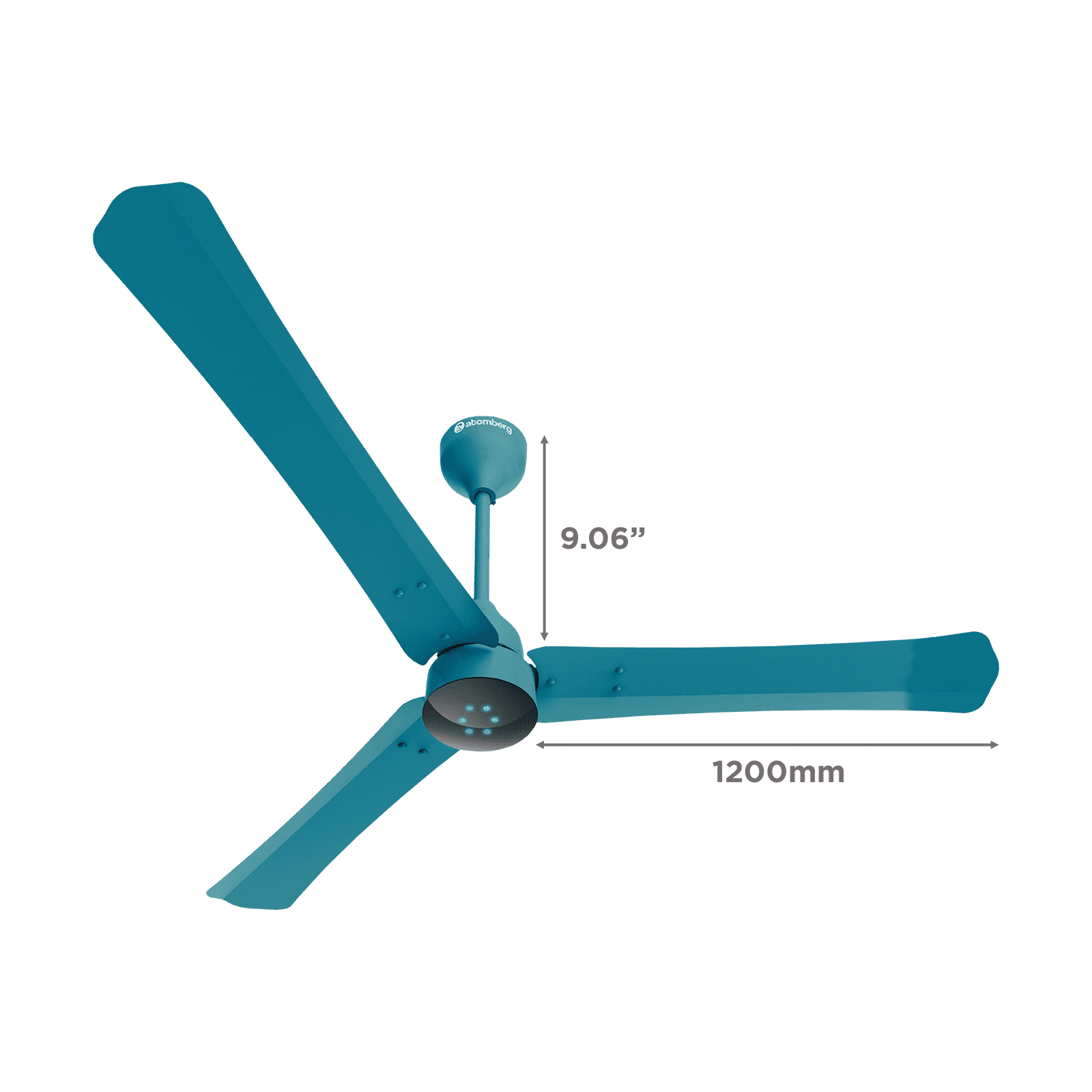 atomberg Renesa+ 5 Star 1200mm 3 Blade BLDC Motor Ceiling Fan with Remote (LED Indicator, Aegean Blue)_2