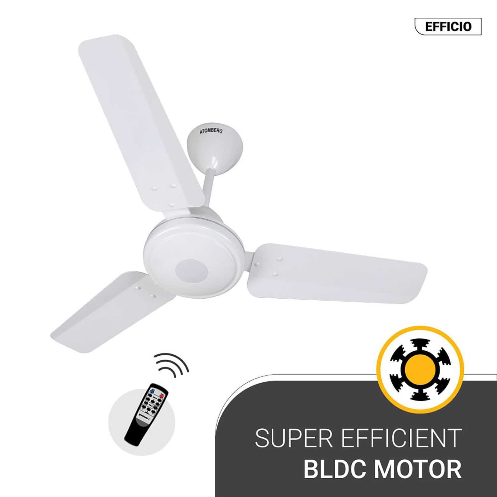 atomberg Efficio 5 Star 900mm 3 Blade BLDC Motor Ceiling Fan with Remote (LED Indicator, White)_11