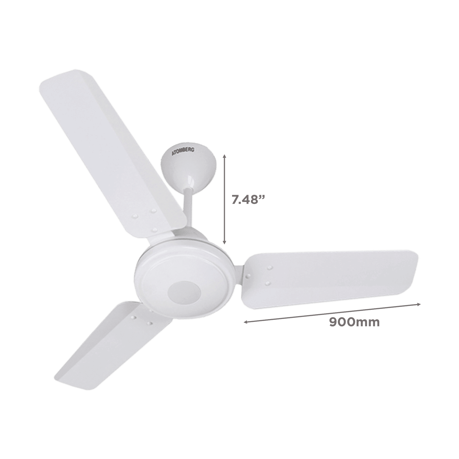 atomberg Efficio 5 Star 900mm 3 Blade BLDC Motor Ceiling Fan with Remote (LED Indicator, White)_2