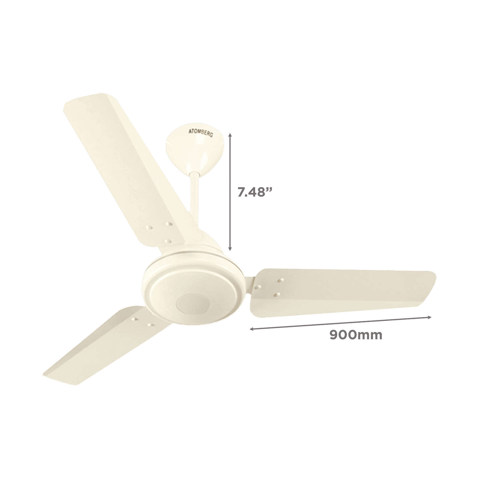 atomberg Efficio 5 Star 900mm 3 Blade BLDC Motor Ceiling Fan with Remote (LED Indicator, Ivory)_2
