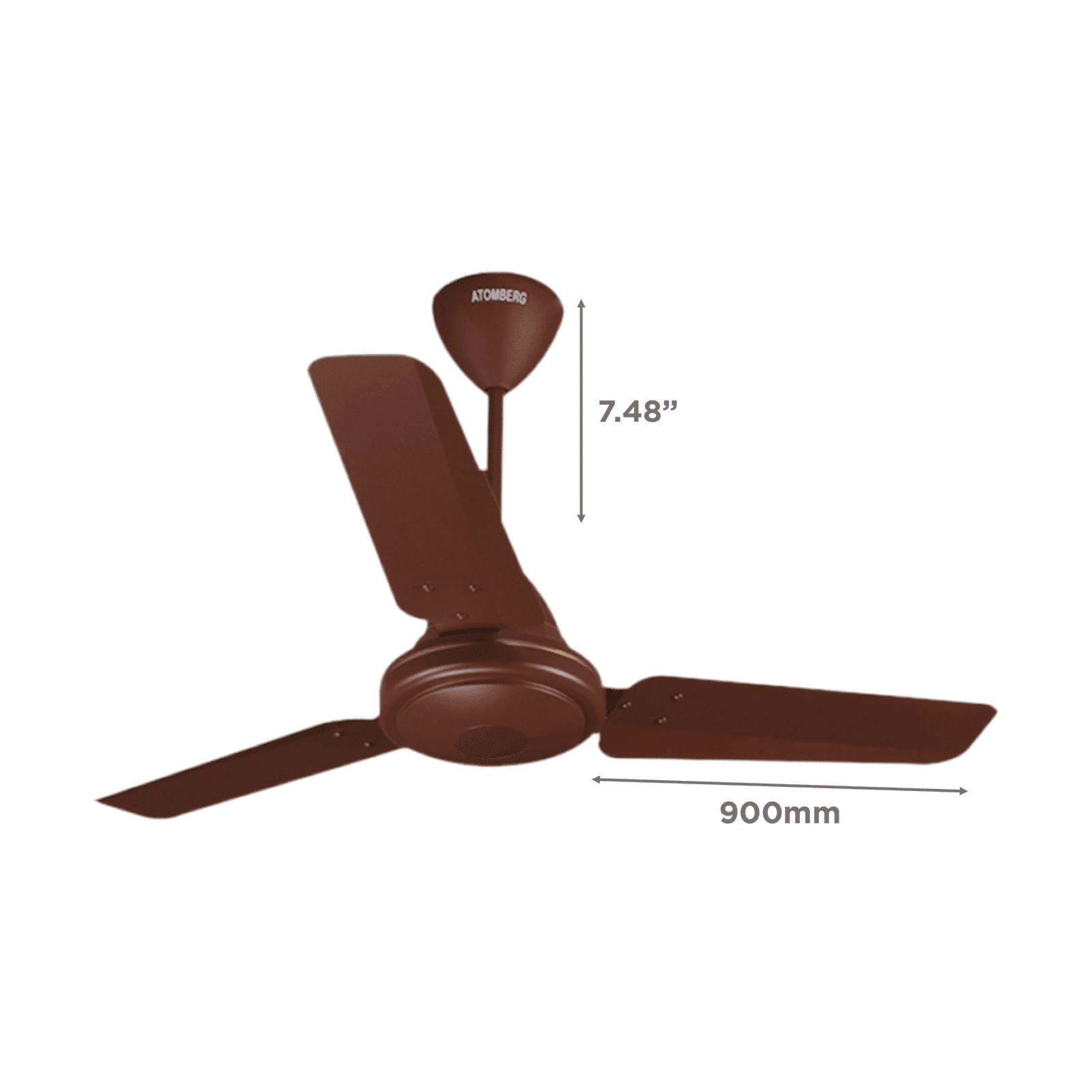 atomberg Efficio 5 Star 900mm 3 Blade BLDC Motor Ceiling Fan with Remote (LED Indicator, Matt Brown)_2