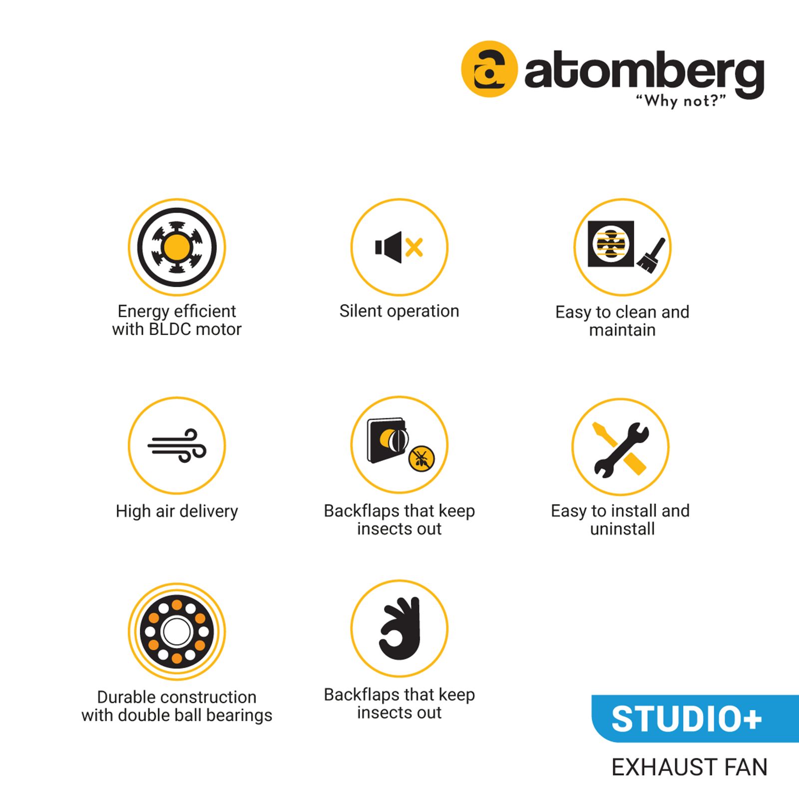 atomberg Studio Plus 6 Inch 150mm Exhaust Fan with BLDC Motor (Silent Operation, White)_7