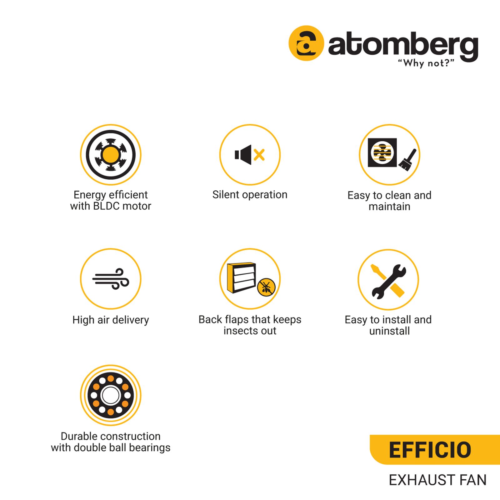 atomberg Efficio 6 Inch 150mm Exhaust Fan with BLDC Motor (Silent Operation, Black)_5