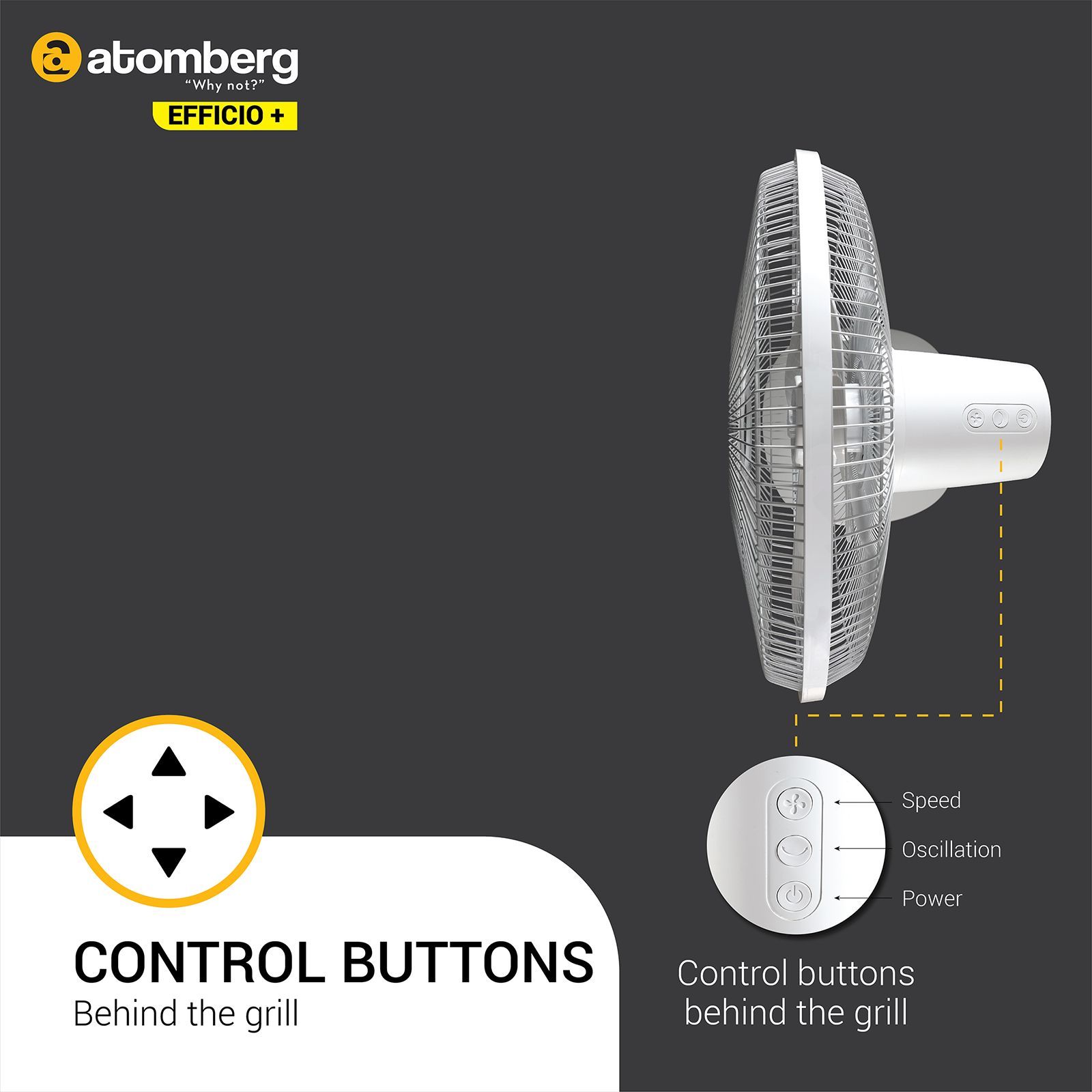 atomberg Efficio+ 5 Star 400mm 3 Blade BLDC Motor Pedestal Fan with Remote (Easy To Tilt, White)_9