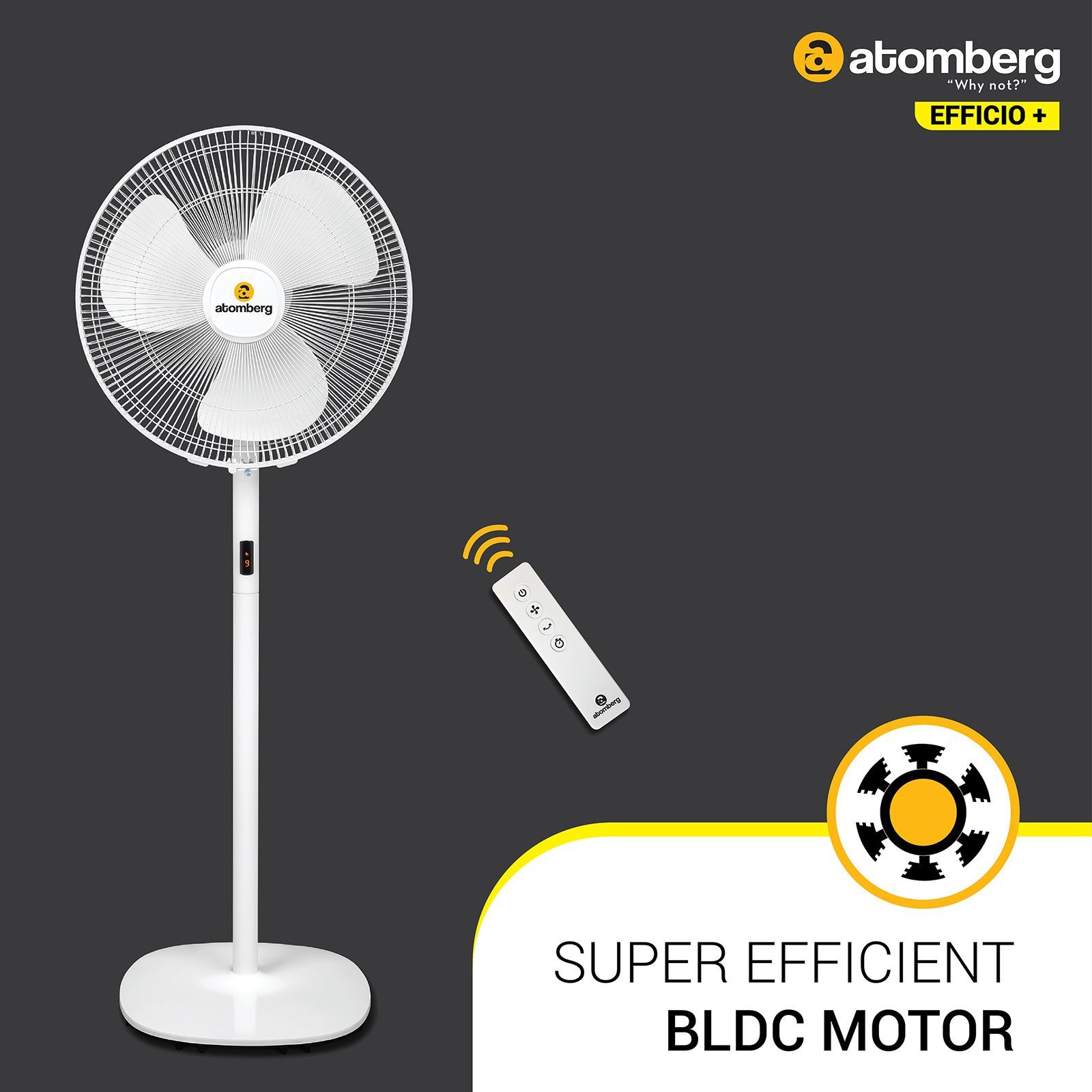 atomberg Efficio+ 5 Star 400mm 3 Blade BLDC Motor Pedestal Fan with Remote (Easy To Tilt, White)_12
