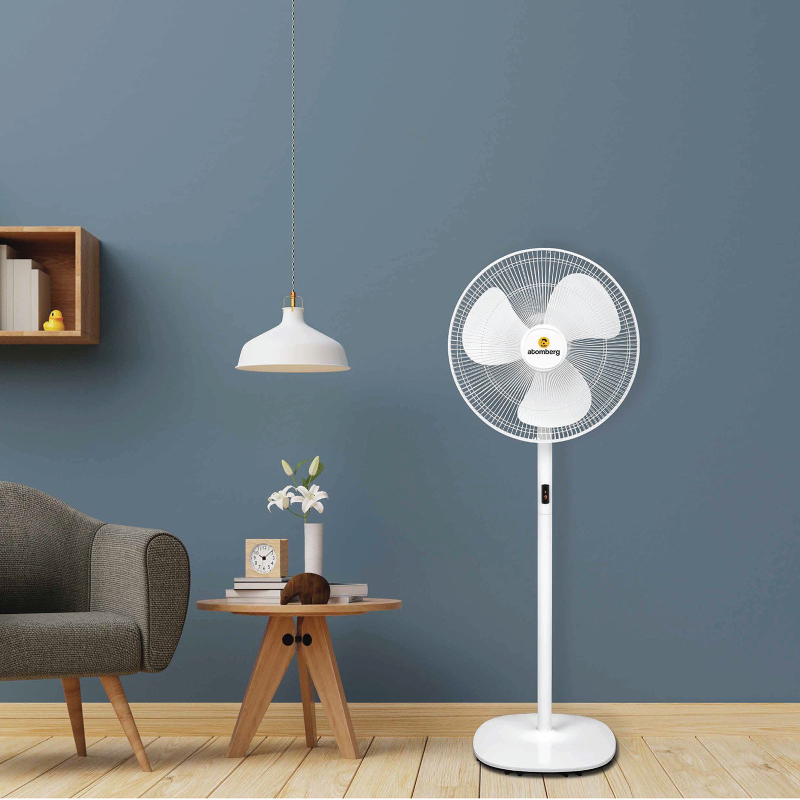 atomberg Efficio+ 5 Star 400mm 3 Blade BLDC Motor Pedestal Fan with Remote (Easy To Tilt, White)_2