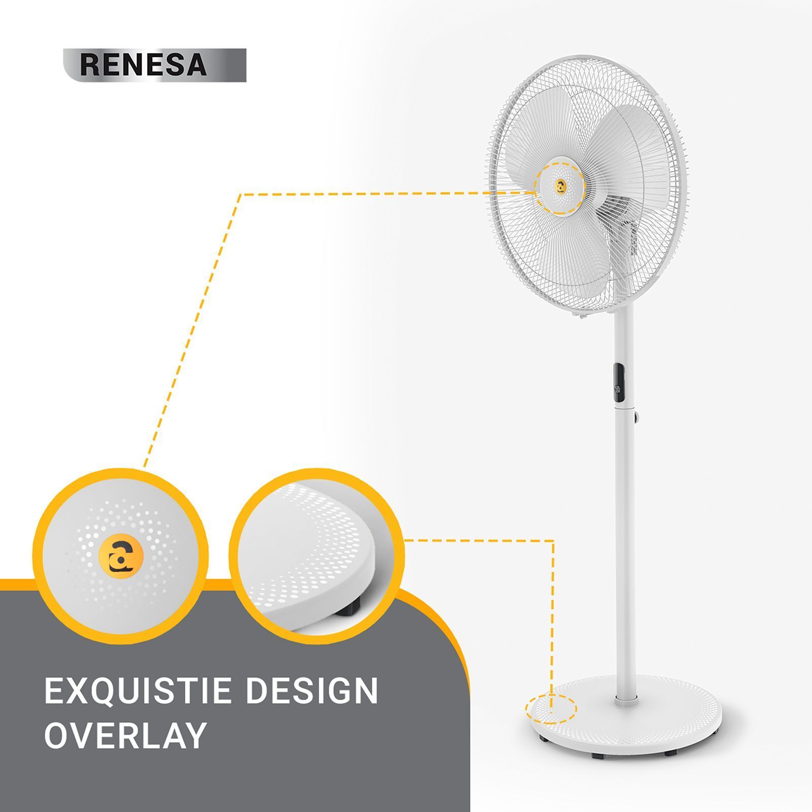 atomberg Renesa 5 Star 400mm 3 Blade BLDC Motor Pedestal Fan with Remote (Oscillation Function, White)_16