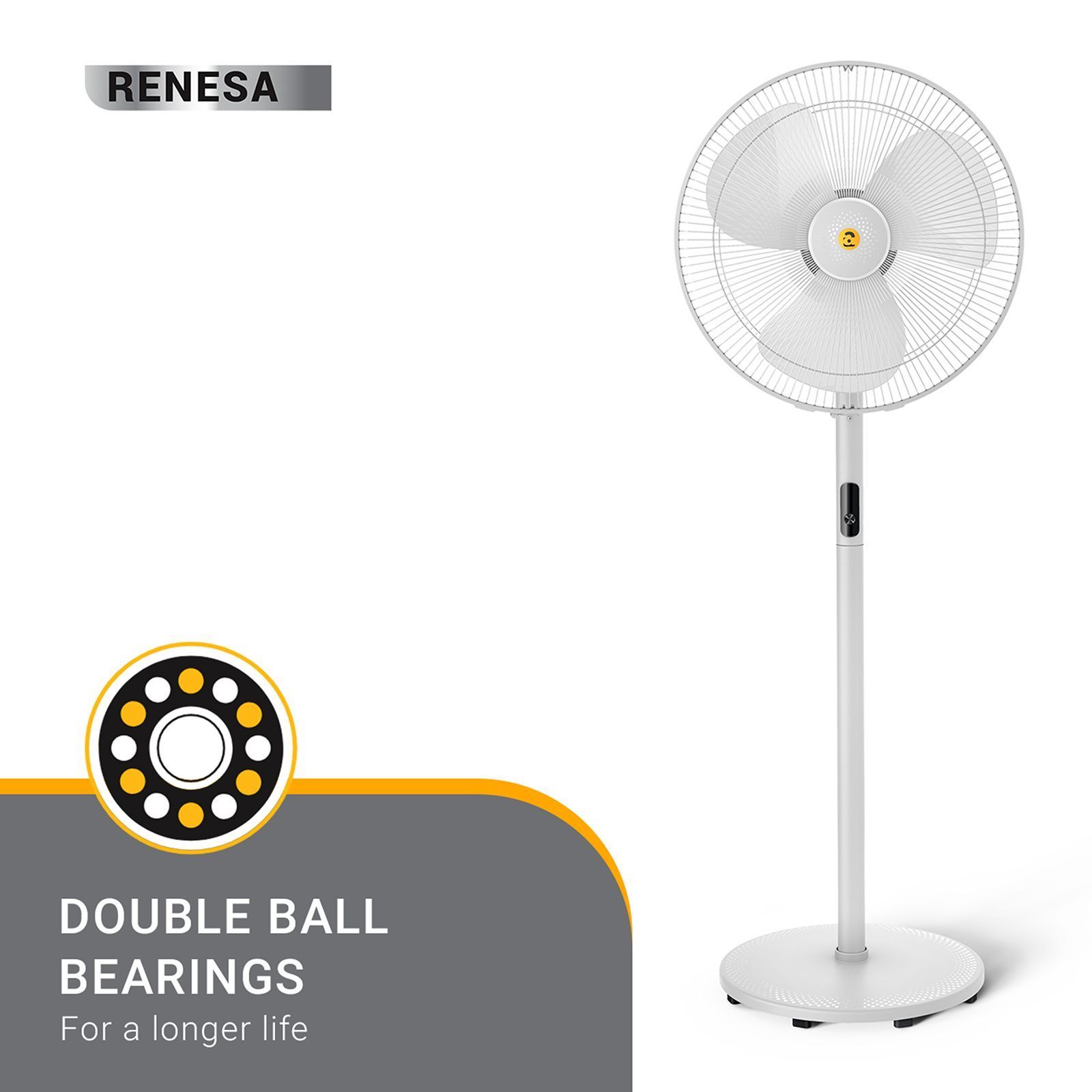 atomberg Renesa 5 Star 400mm 3 Blade BLDC Motor Pedestal Fan with Remote (Oscillation Function, White)_17