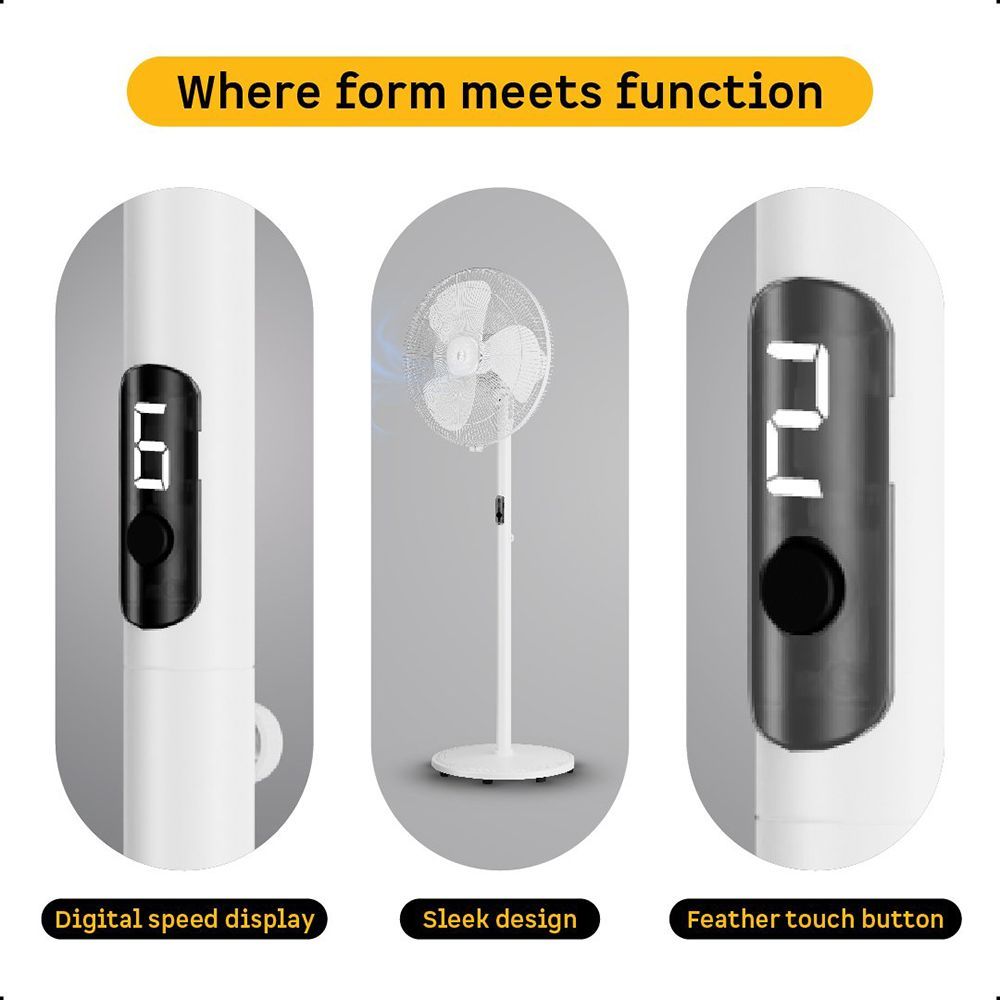 atomberg Renesa 5 Star 400mm 3 Blade BLDC Motor Pedestal Fan with Remote (Oscillation Function, White)_6