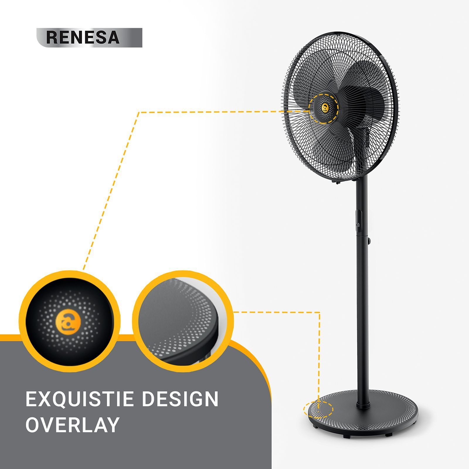 atomberg Renesa 5 Star 400mm 3 Blade BLDC Motor Pedestal Fan with Remote (Oscillation Function, Black)_9