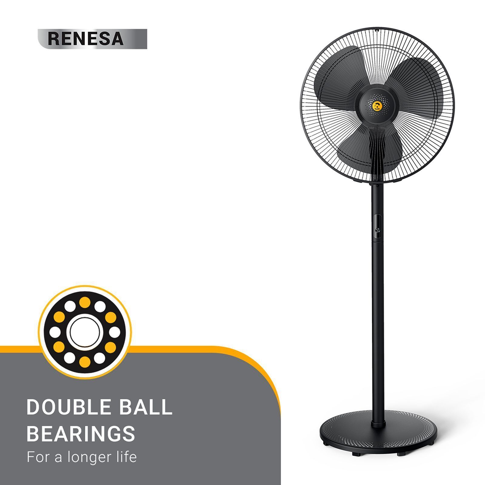 atomberg Renesa 5 Star 400mm 3 Blade BLDC Motor Pedestal Fan with Remote (Oscillation Function, Black)_11