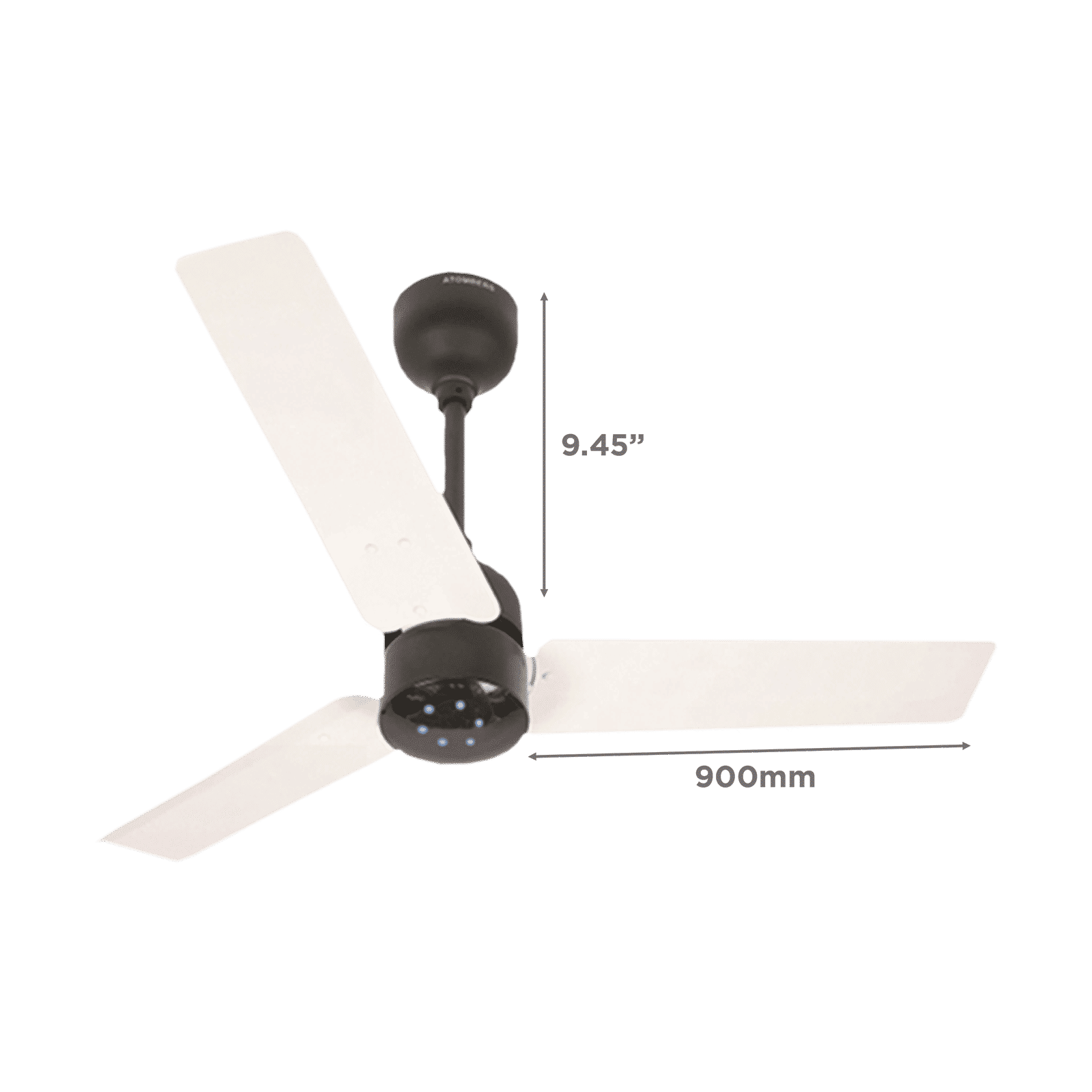 atomberg Renesa 5 Star 900mm 3 Blade BLDC Motor Ceiling Fan with Remote (LED Indicator, White & Black)_2
