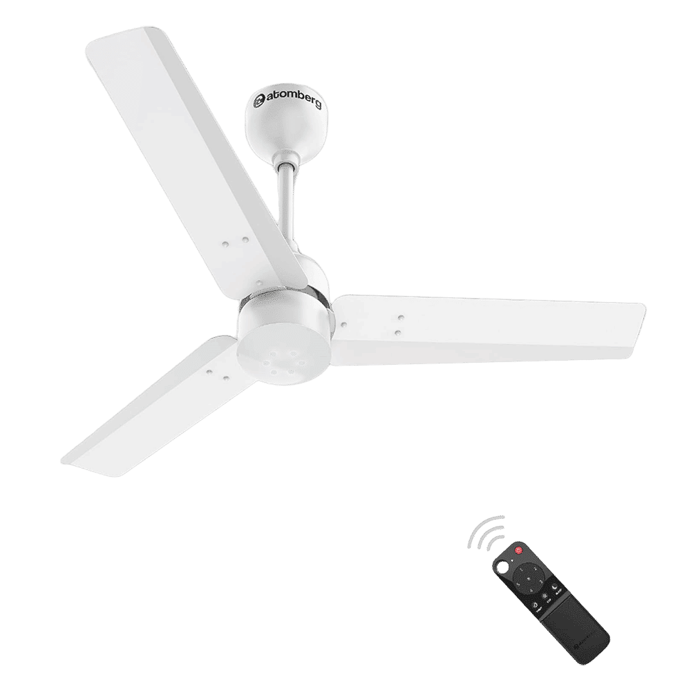 atomberg Renesa 5 Star 900mm 3 Blade BLDC Motor Ceiling Fan with Remote (LED Indicator, White)_1