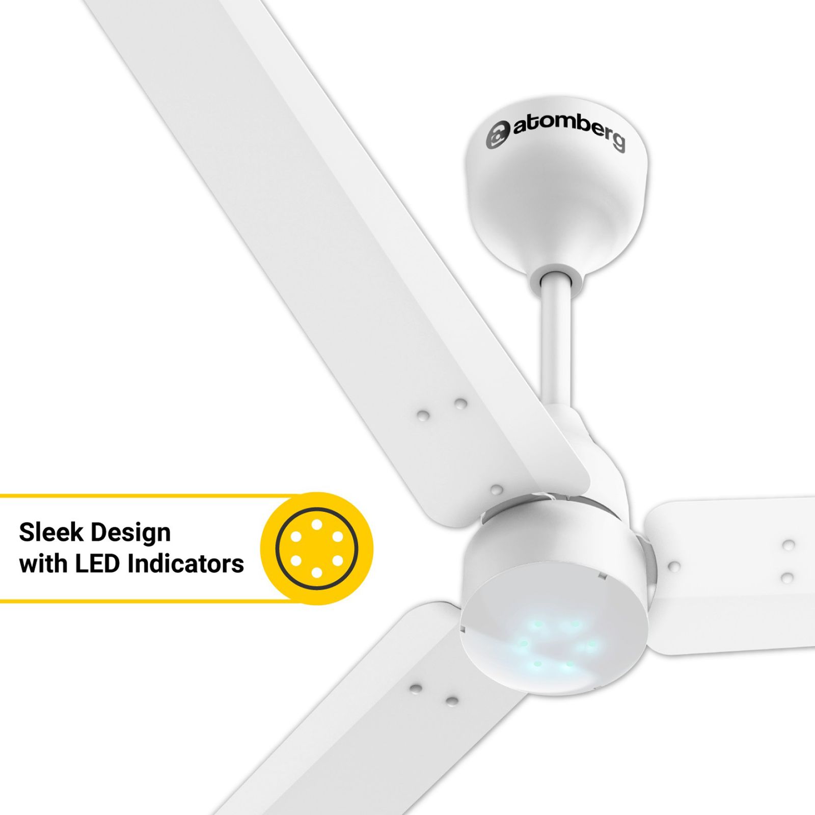 atomberg Renesa 5 Star 900mm 3 Blade BLDC Motor Ceiling Fan with Remote (LED Indicator, White)_10