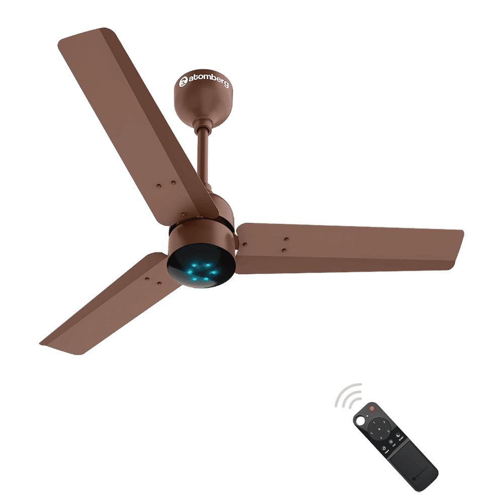 atomberg Renesa 5 Star 900mm 3 Blade BLDC Motor Ceiling Fan with Remote (LED Indicator, Matt Brown) atomberg Renesa 5 Star 900mm 3 Blade BLDC Motor Ceiling Fan with Remote (LED Indicator, Matt Brown)_1
