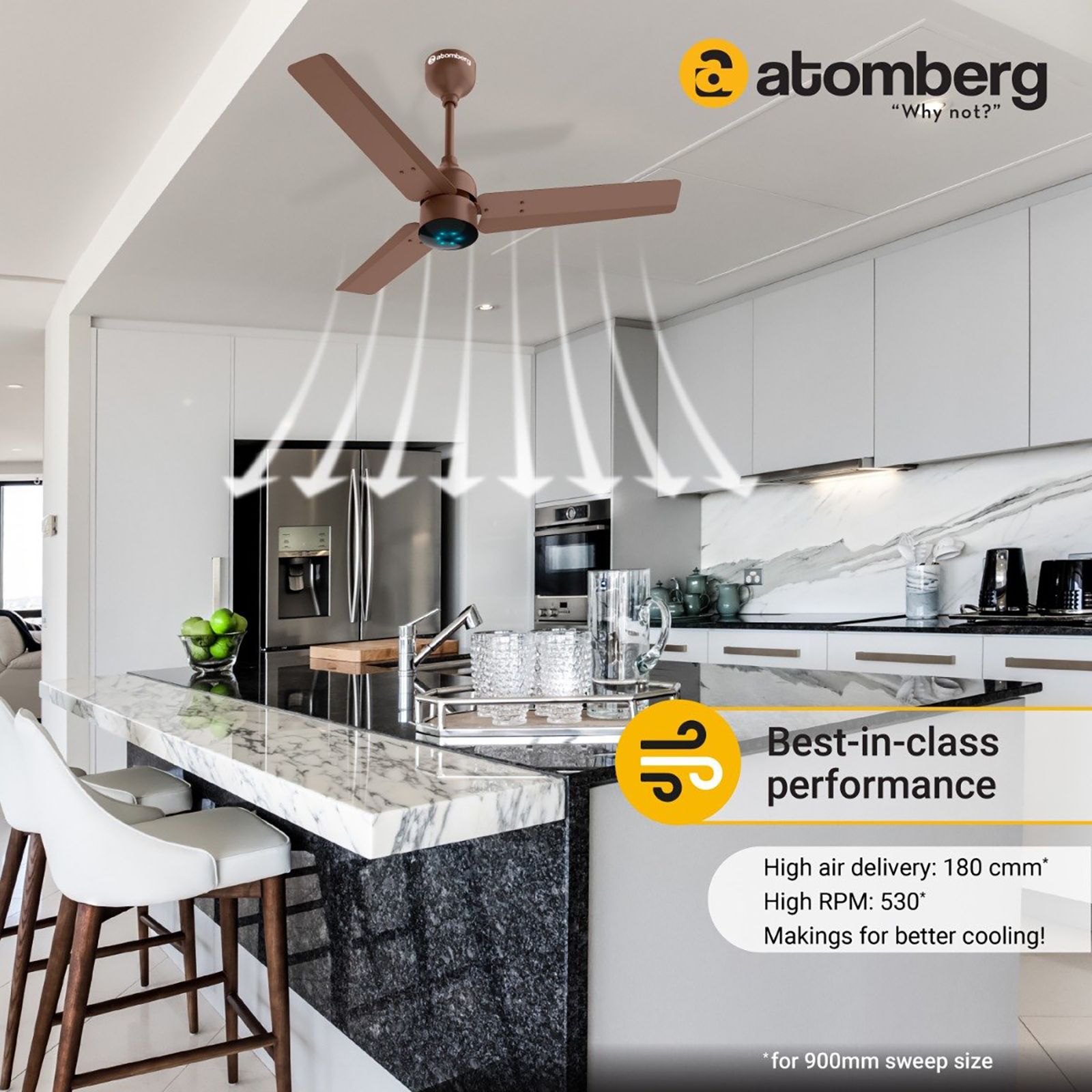 atomberg Renesa 5 Star 900mm 3 Blade BLDC Motor Ceiling Fan with Remote (LED Indicator, Matt Brown) atomberg Renesa 5 Star 900mm 3 Blade BLDC Motor Ceiling Fan with Remote (LED Indicator, Matt Brown)_14