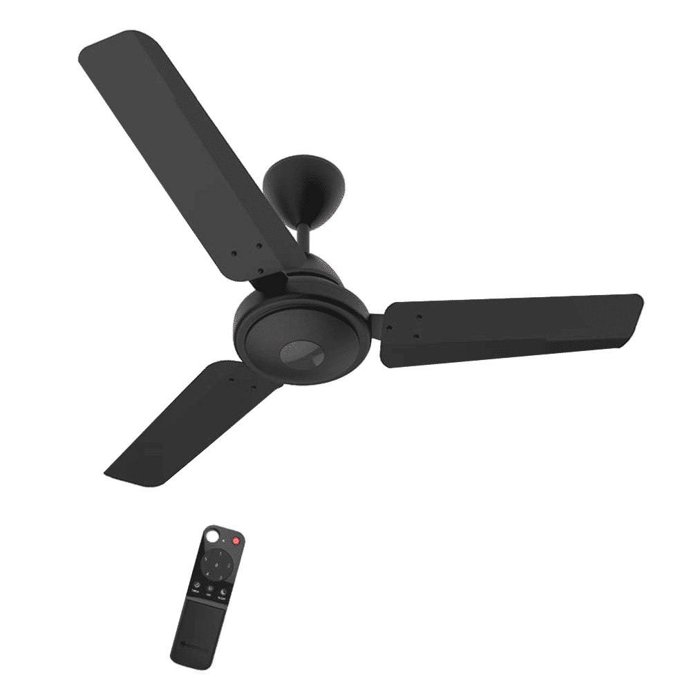 atomberg Efficio 5 Star 900mm 3 Blade BLDC Motor Ceiling Fan with Remote (LED Indicator, Matt Black)_1