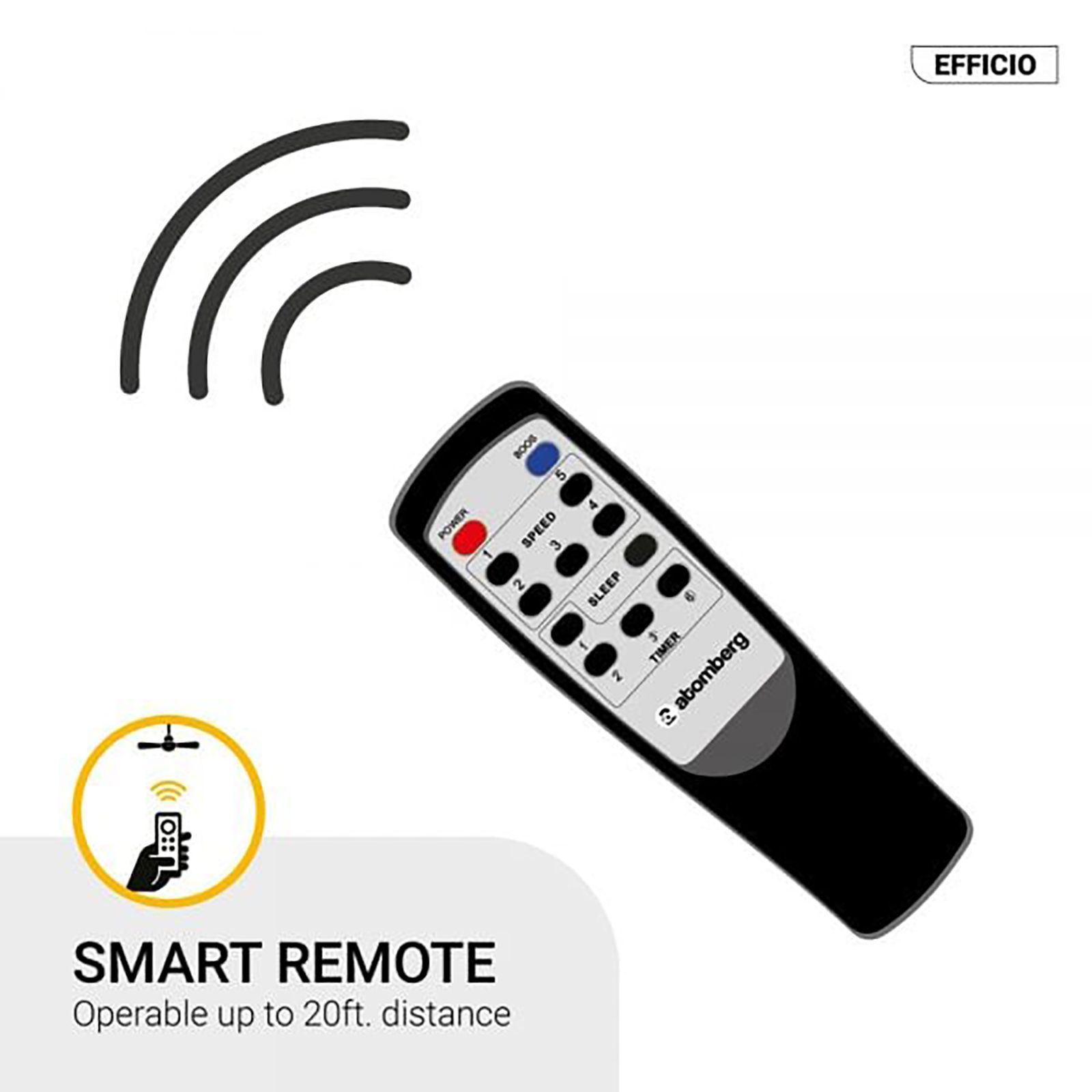 atomberg Efficio 5 Star 900mm 3 Blade BLDC Motor Ceiling Fan with Remote (LED Indicator, Matt Black)_6