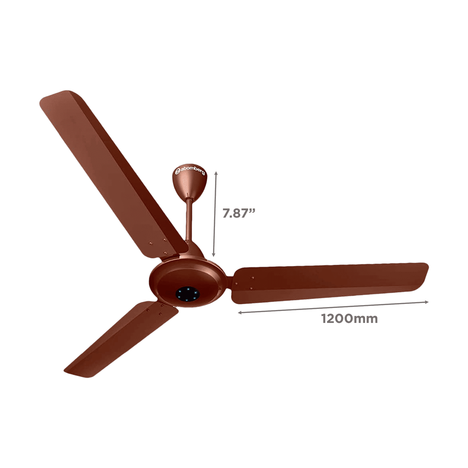 atomberg Ikano 5 Star 1200mm 3 Blade BLDC Motor Ceiling Fan with Remote (LED Speed Indicator, Umber Brown)_2