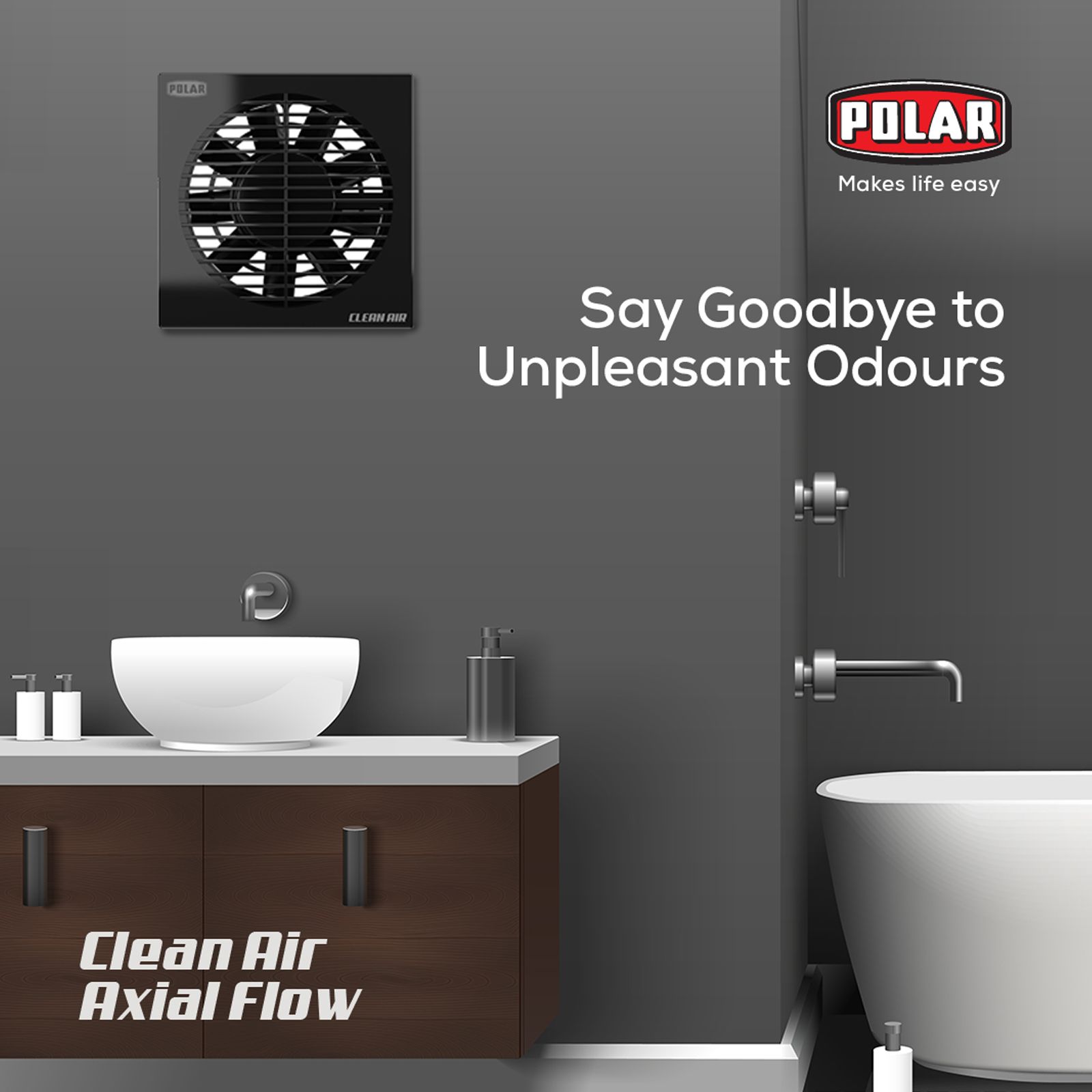 POLAR Clean Air Passion Axial 150mm Exhaust Fan (Silent Operation, Black)_5