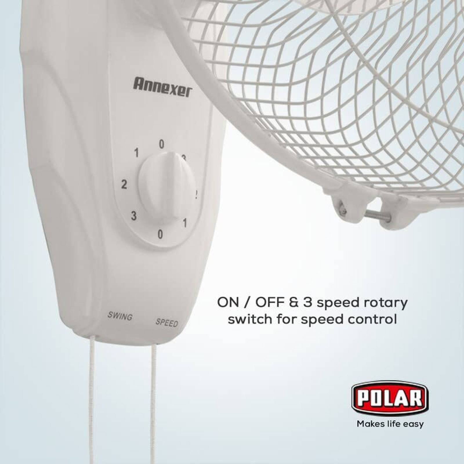 POLAR Annexer 400mm 3 Blade Aerodynamically Design Wall Mounted Fan (Copper Motor, White) POLAR Annexer 400mm 3 Blade Aerodynamically Design Wall Mounted Fan (Copper Motor, White)_8