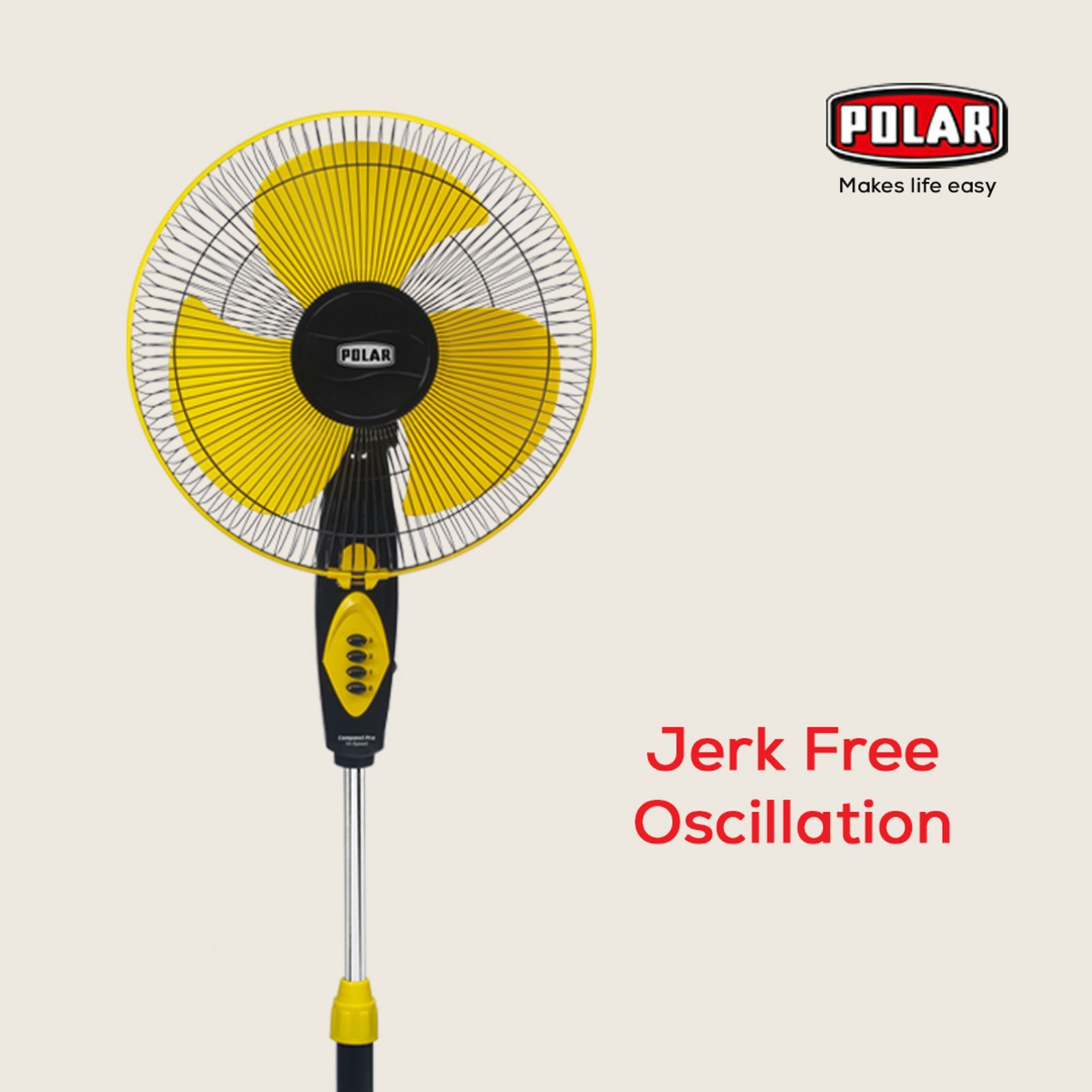 POLAR Conquest 1 Star 400mm 3 Blade Copper Motor Pedestal Fan (Auto Thermal Overload Protection, Yellow & Black) POLAR Conquest 1 Star 400mm 3 Blade Copper Motor Pedestal Fan (Auto Thermal Overload Protection, Yellow & Black)_6