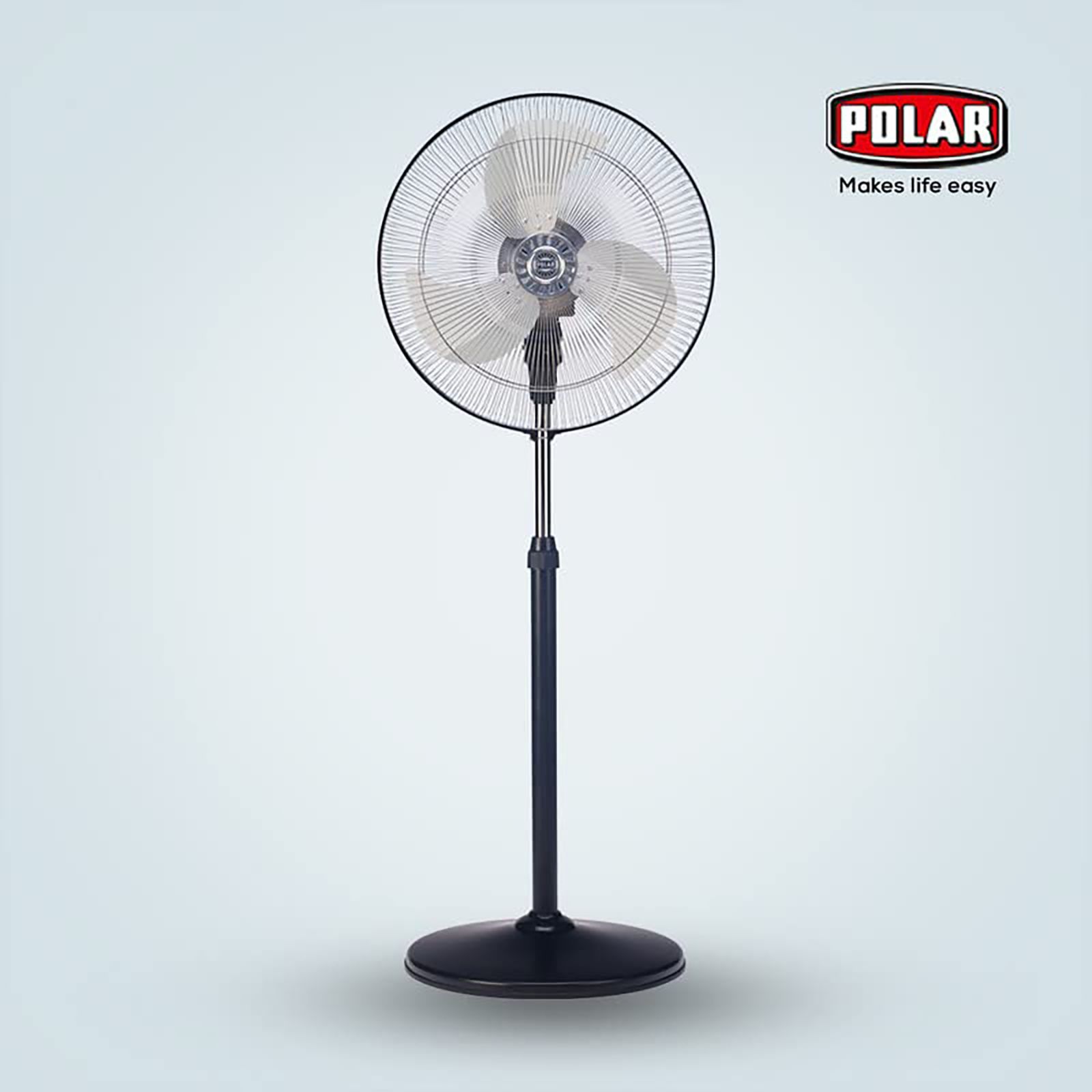 POLAR Blustery OSC 450mm 3 Blade Jerk Free Oscillation Pedestal Fan (Auto Thermal Overload Protection, Black)_5