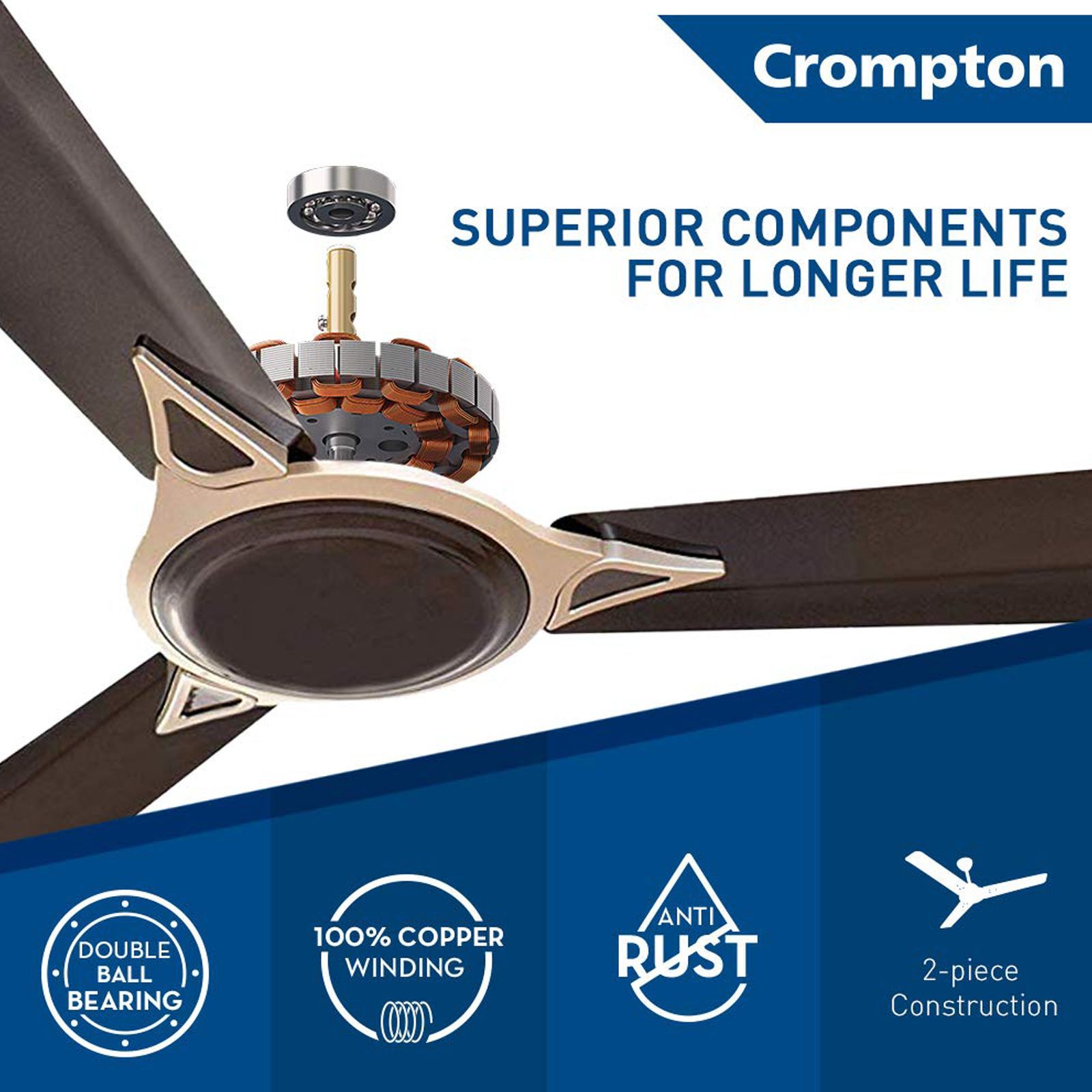 Crompton Premion Avancer Prime 1 Star 1200mm 3 Blade Copper Motor Ceiling Fan (Anti Rust, Bakers Brown)_18
