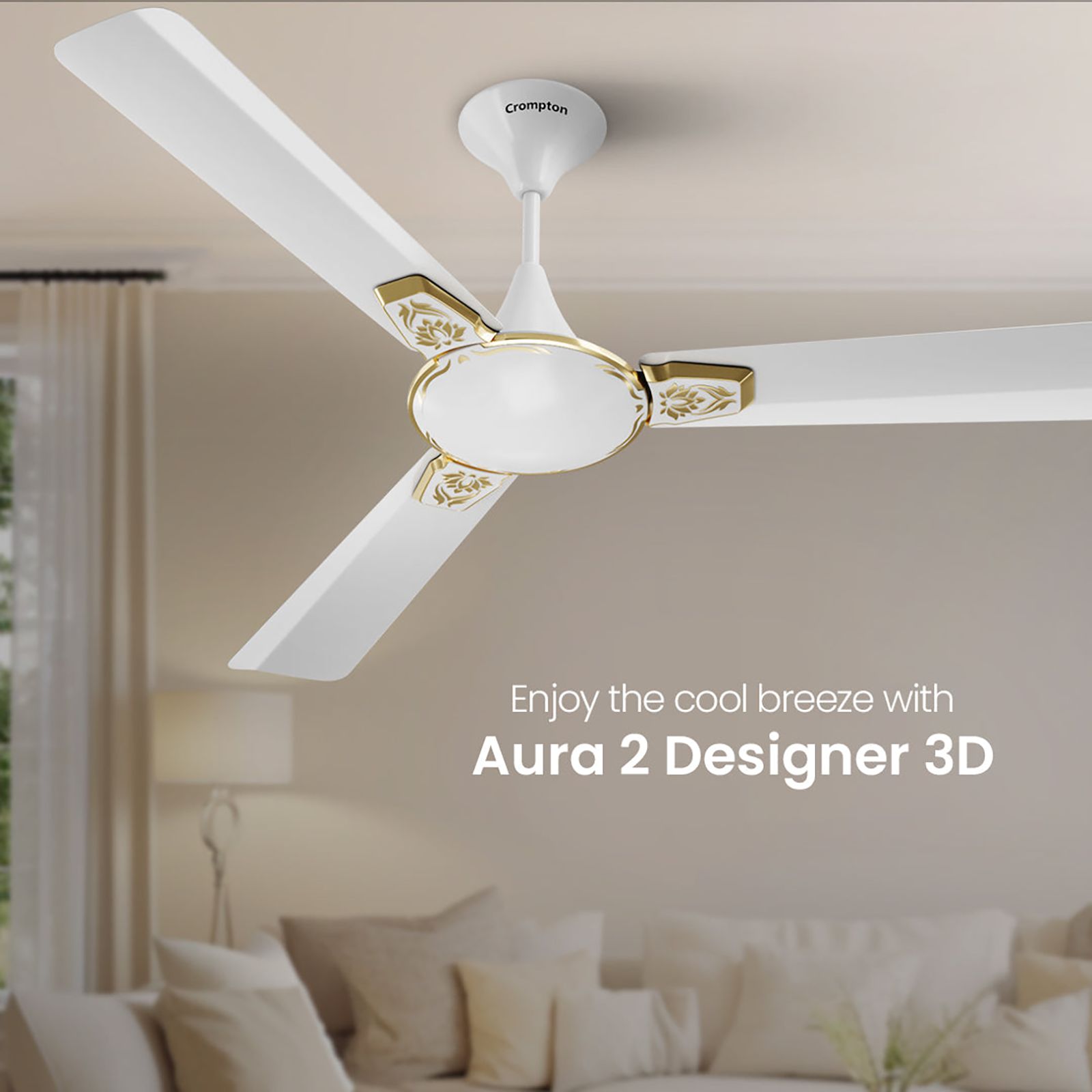 Crompton Premion Aura2 Designer 1 Star 1200mm 3 Blade High Velocity Ceiling Fan (Anti Dust, Pearl White)_13