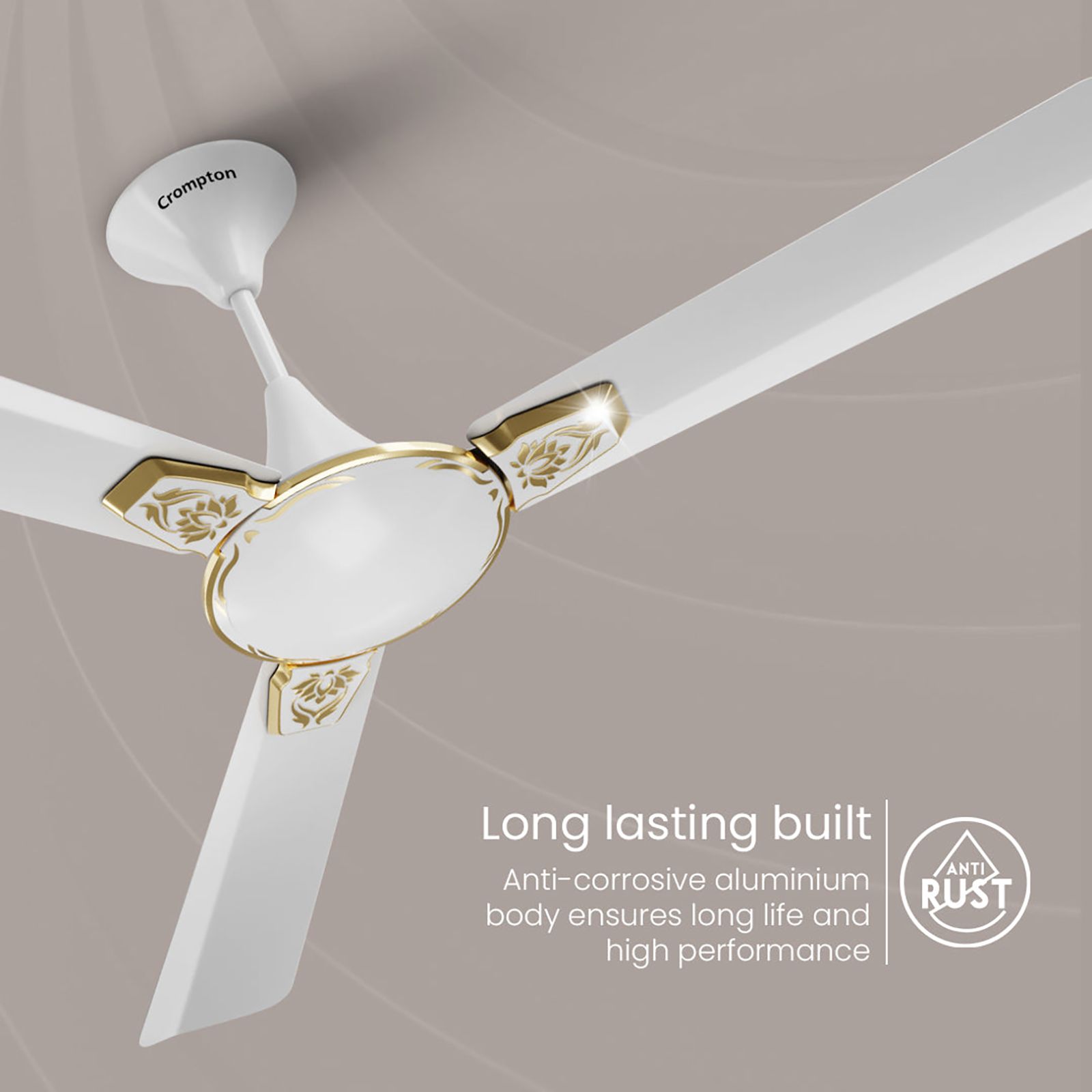Crompton Premion Aura2 Designer 1 Star 1200mm 3 Blade High Velocity Ceiling Fan (Anti Dust, Pearl White)_15