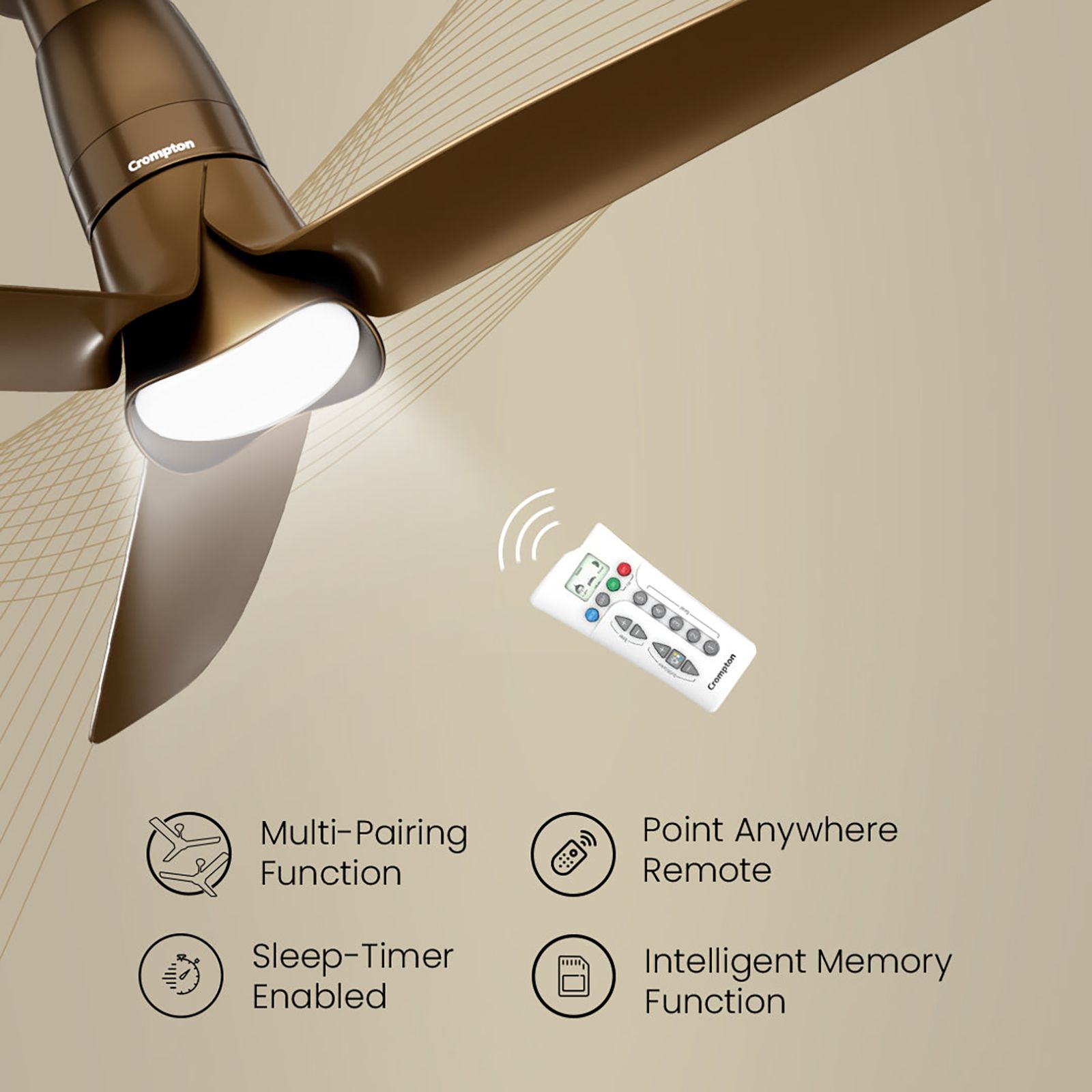 Crompton Silent Pro Blossom 5 Star 1200mm 3 Blade BLDC Motor Smart Ceiling Fan with Remote (Alexa & Google Assistant, Brown) Crompton Silent Pro Blossom 5 Star 1200mm 3 Blade BLDC Motor Smart Ceiling Fan with Remote (Alexa & Google Assistant, Brown)_12
