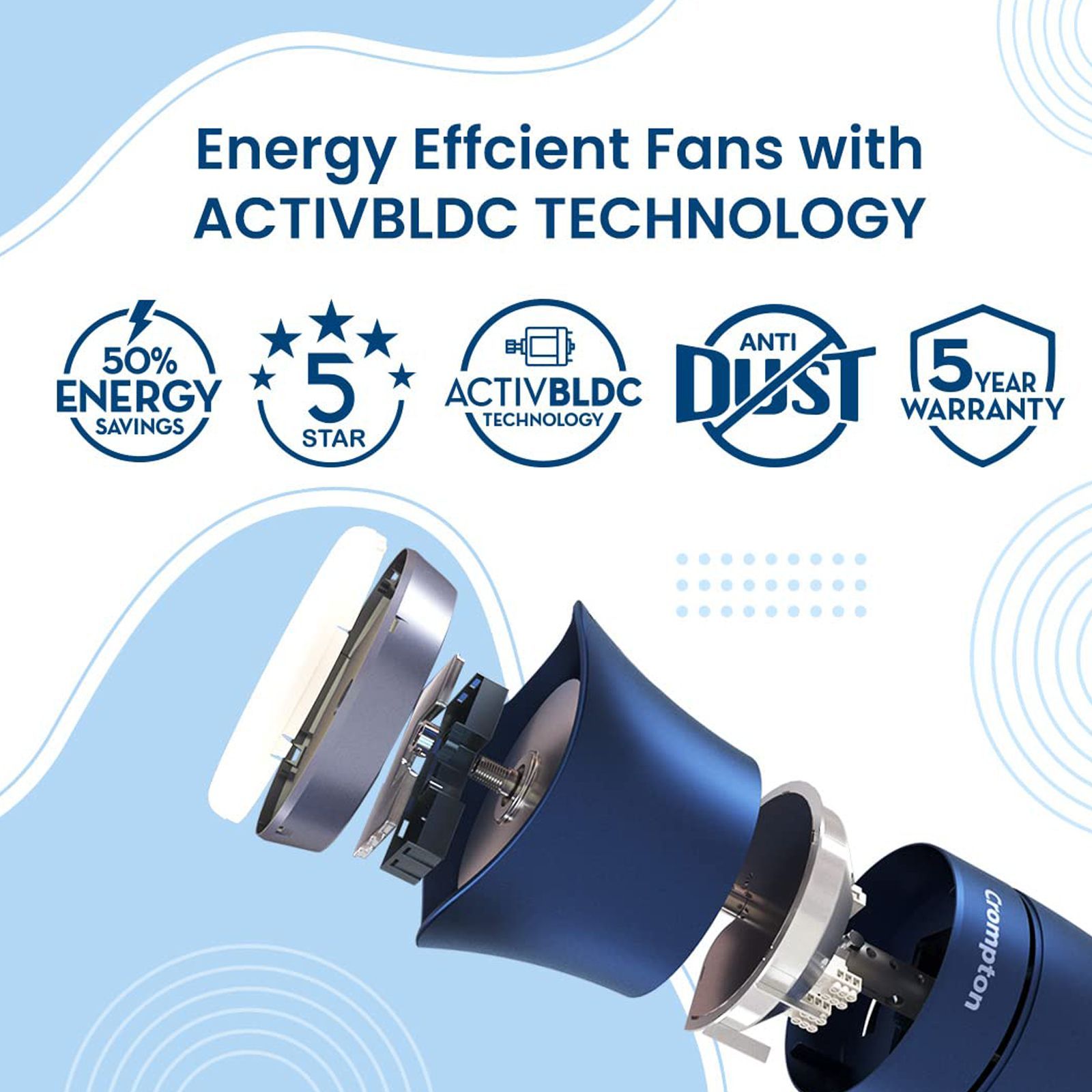 Crompton Silent Pro Blossom 5 Star 1200mm 3 Blade BLDC Motor Smart Ceiling Fan with Remote (Alexa & Google Assistant, Brown) Crompton Silent Pro Blossom 5 Star 1200mm 3 Blade BLDC Motor Smart Ceiling Fan with Remote (Alexa & Google Assistant, Brown)_13