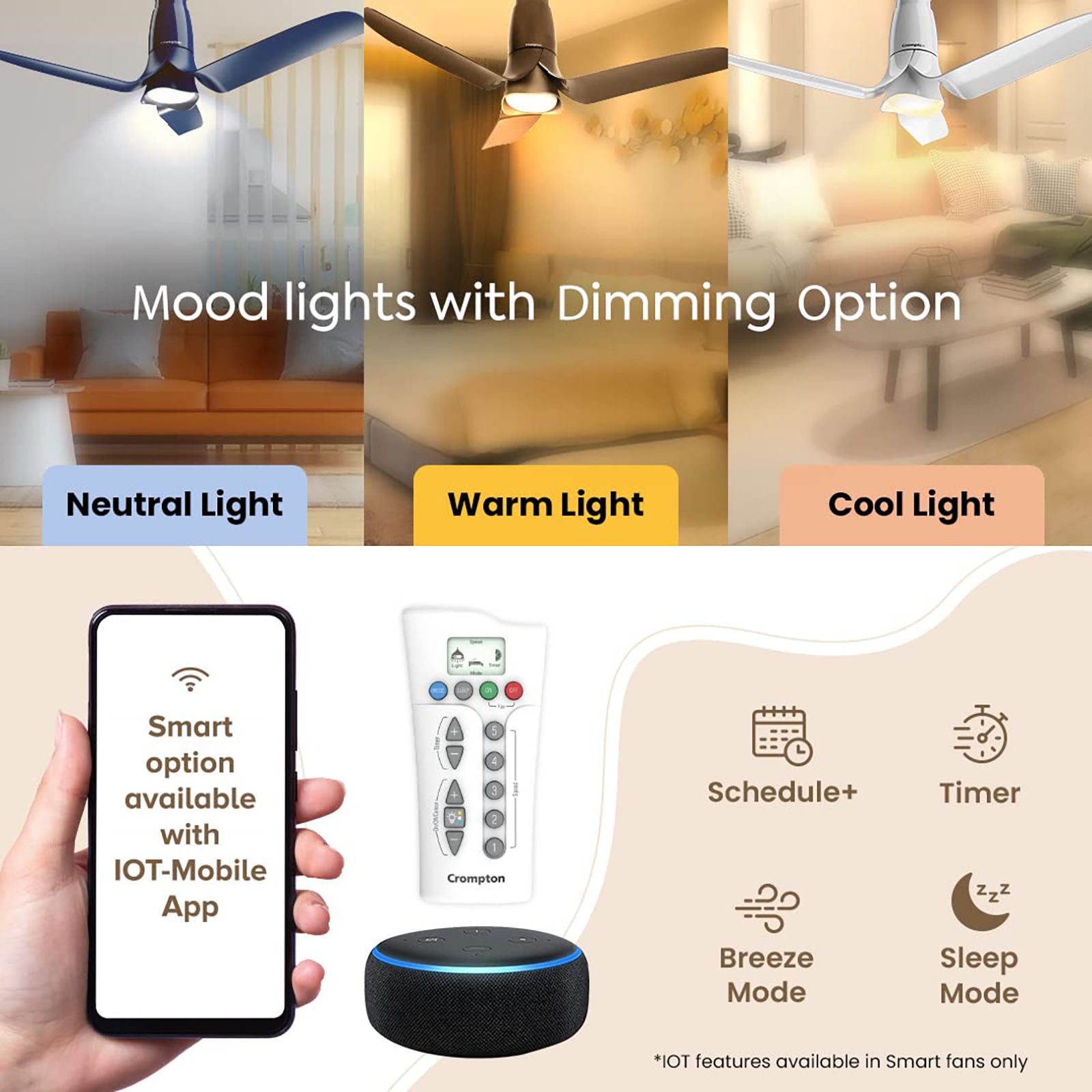 Crompton Silent Pro Blossom 5 Star 1200mm 3 Blade BLDC Motor Smart Ceiling Fan with Remote (Alexa & Google Assistant, Brown) Crompton Silent Pro Blossom 5 Star 1200mm 3 Blade BLDC Motor Smart Ceiling Fan with Remote (Alexa & Google Assistant, Brown)_14