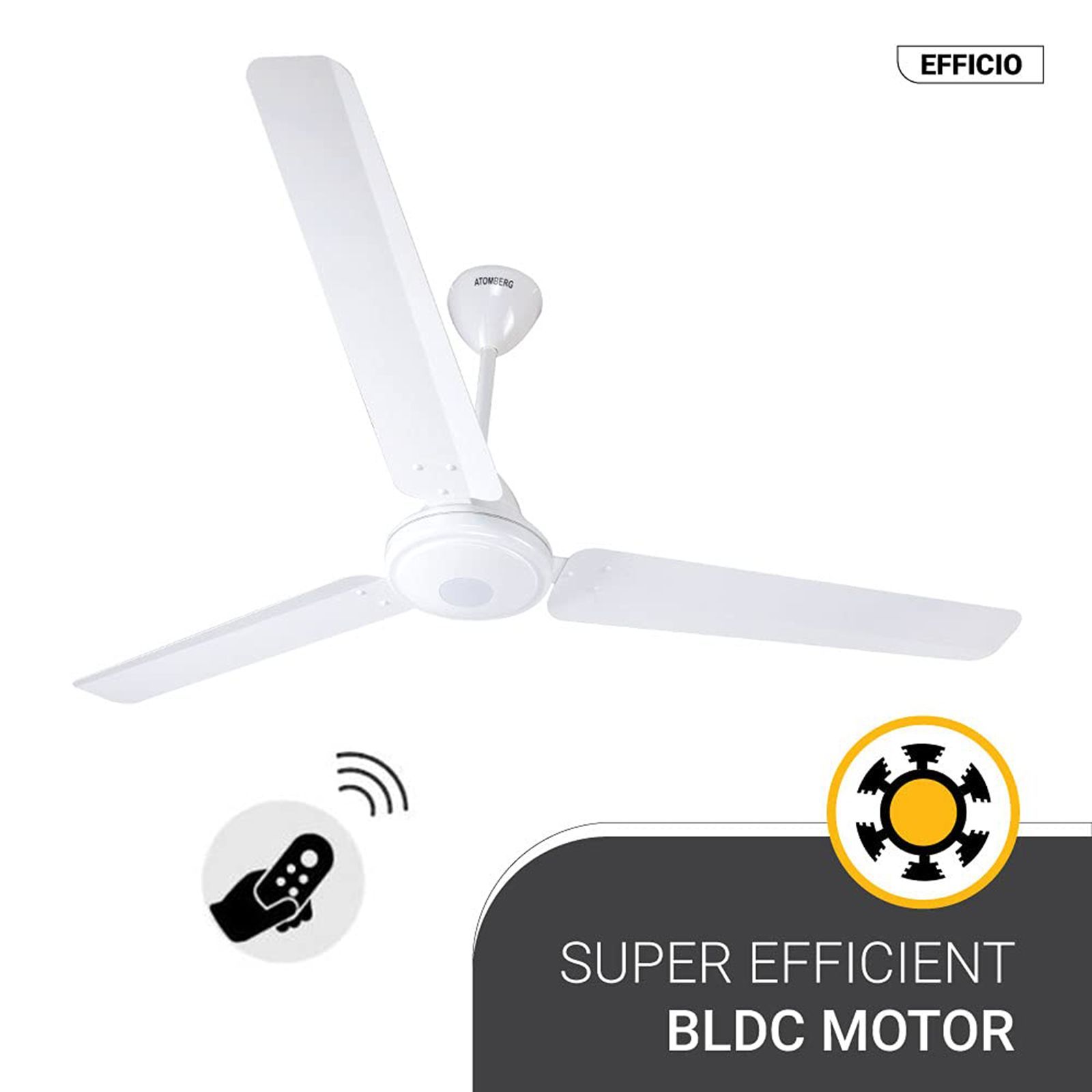 atomberg Efficio 5 Star 1400mm 3 Blade BLDC Motor Ceiling Fan with Remote (LED Indicator, White)_13