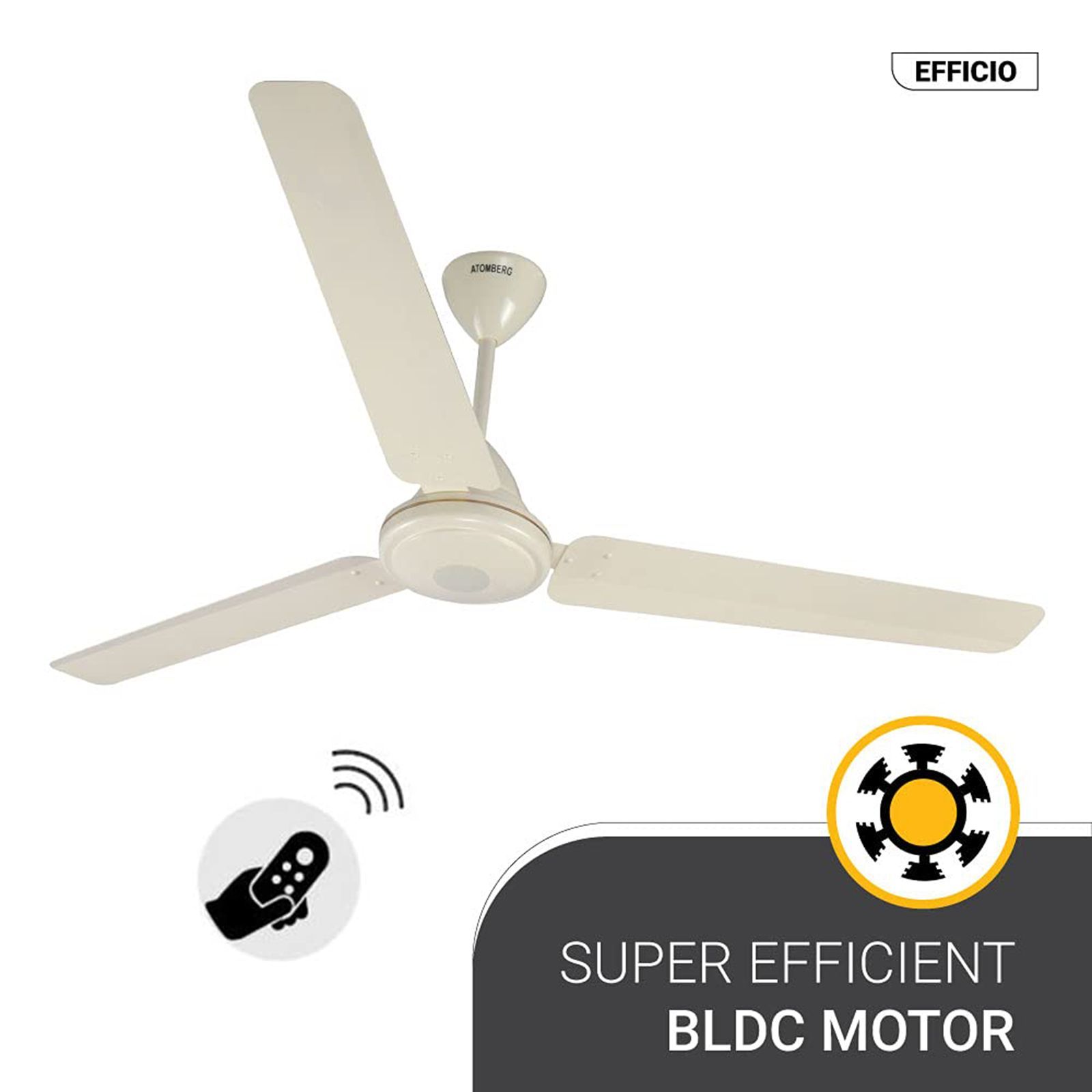 atomberg Efficio 5 Star 1400mm 3 Blade BLDC Motor Ceiling Fan with Remote (LED Indicator, Ivory)_14