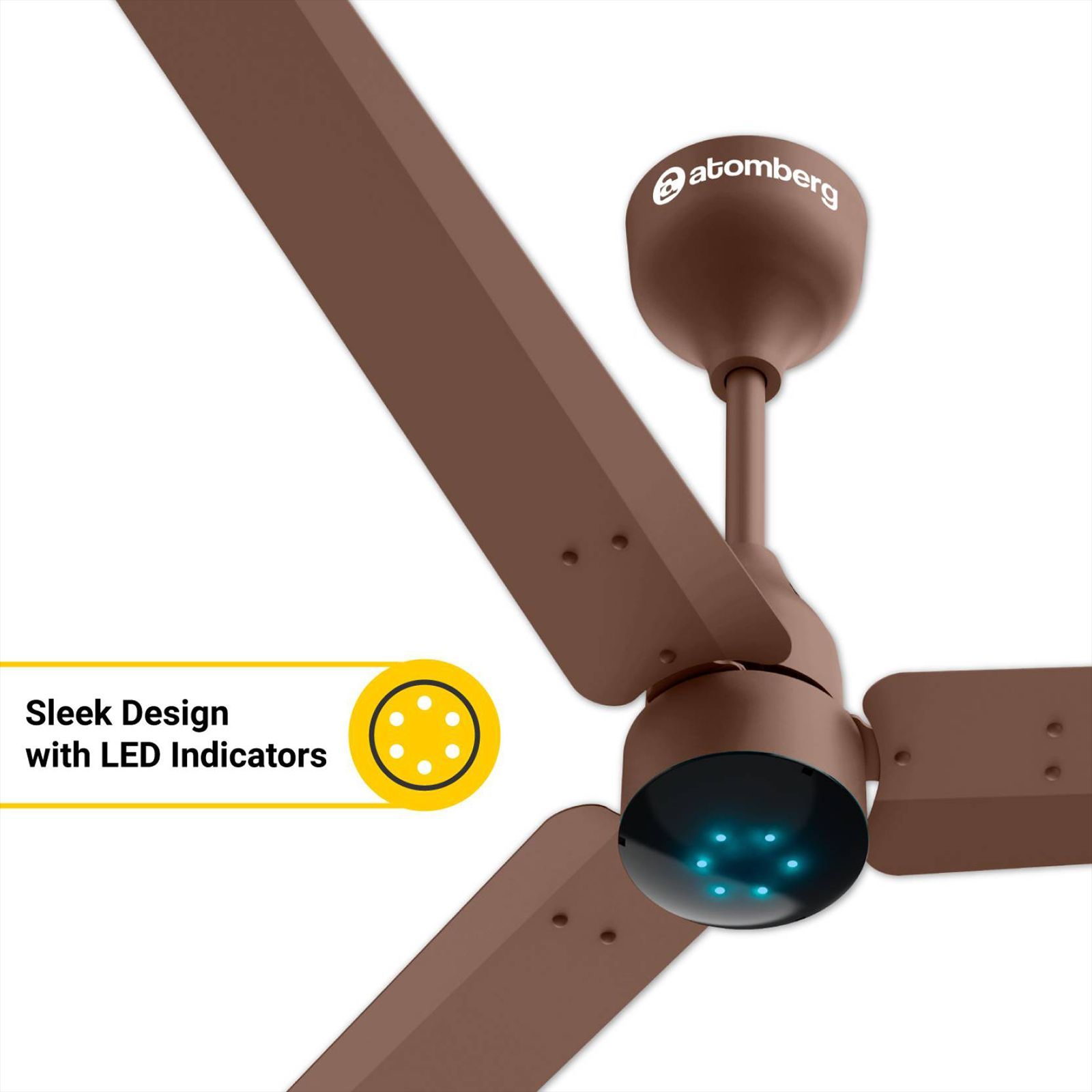 atomberg Renesa 5 Star 1200mm 3 Blade BLDC Motor Ceiling Fan with Remote (LED Speed Indicator, Matte Brown)_11