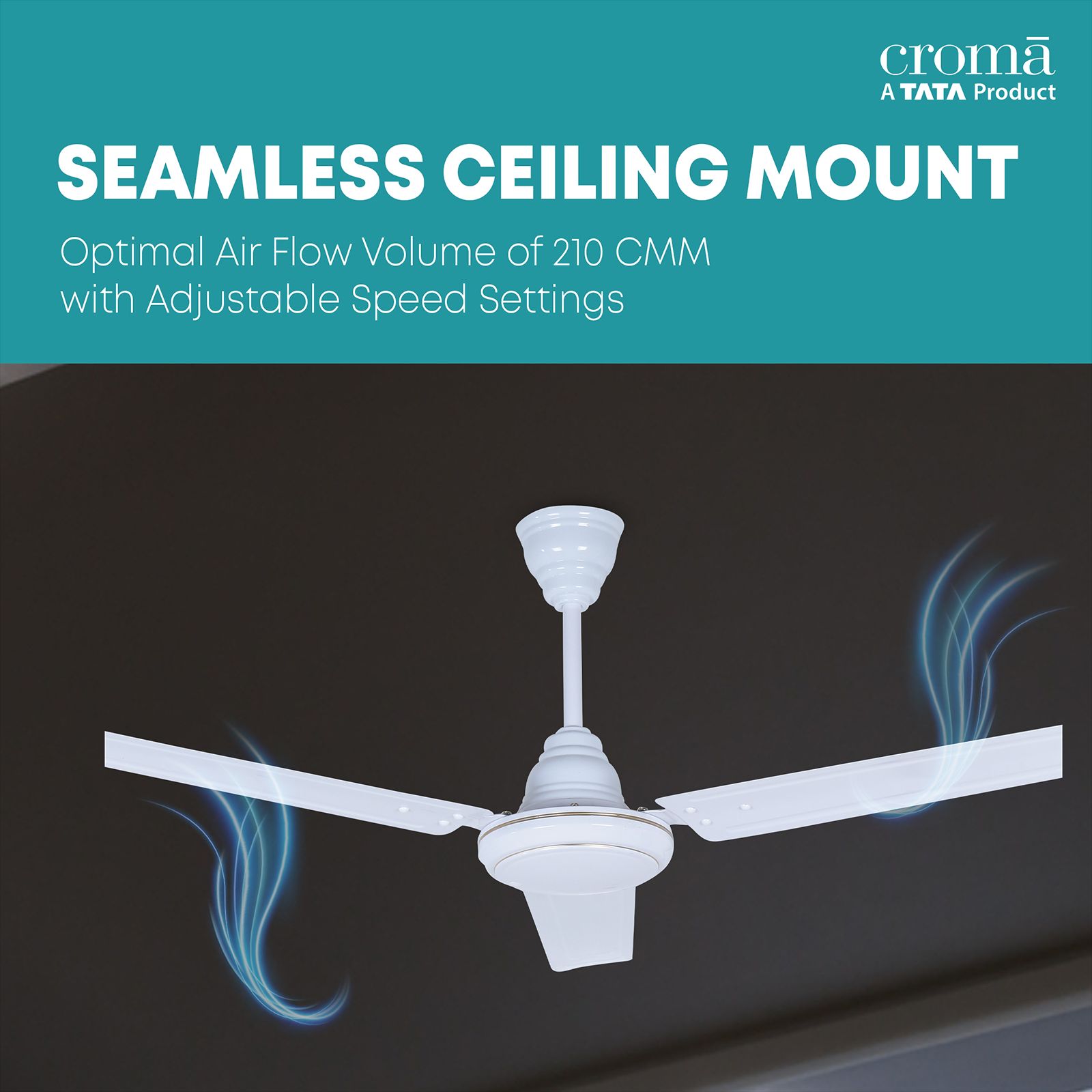 Croma ECO 1200mm 3 Blade Copper Motor Ceiling Fan (Inverter Technology, White) Croma ECO 1200mm 3 Blade Copper Motor Ceiling Fan (Inverter Technology, White)_9