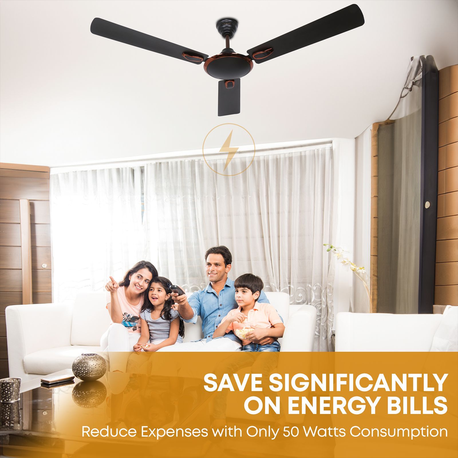 Croma Semi Deco 1200mm 3 Blade Copper Motor Ceiling Fan (Rust Proof, Dark Coffee) Croma Semi Deco 1200mm 3 Blade Copper Motor Ceiling Fan (Rust Proof, Dark Coffee)_8
