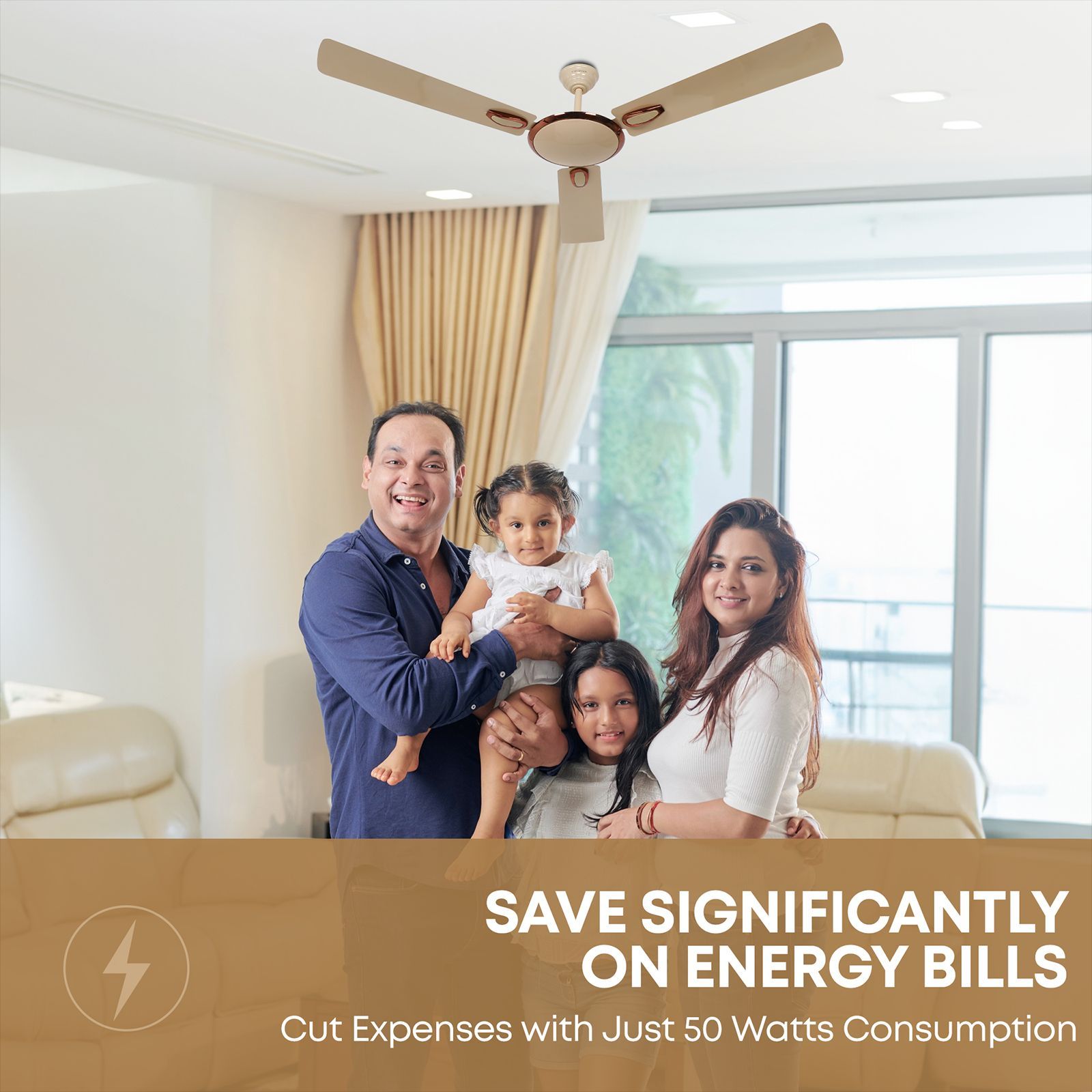 Croma Semi Deco 1200mm 3 Blade Energy Efficient Ceiling Fan (Reliable Operation, Mid Buff) Croma Semi Deco 1200mm 3 Blade Energy Efficient Ceiling Fan (Reliable Operation, Mid Buff)_12