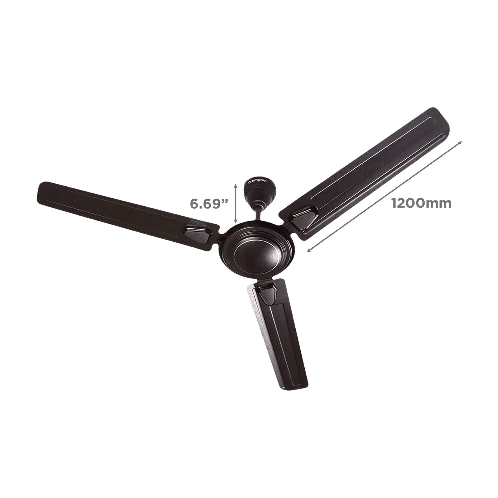 Crompton Surebreeze Super Briz Deco 1 Star 1200mm 3 Blade Copper Motor Ceiling Fan (Rust Proof, Smoked Brown)_2